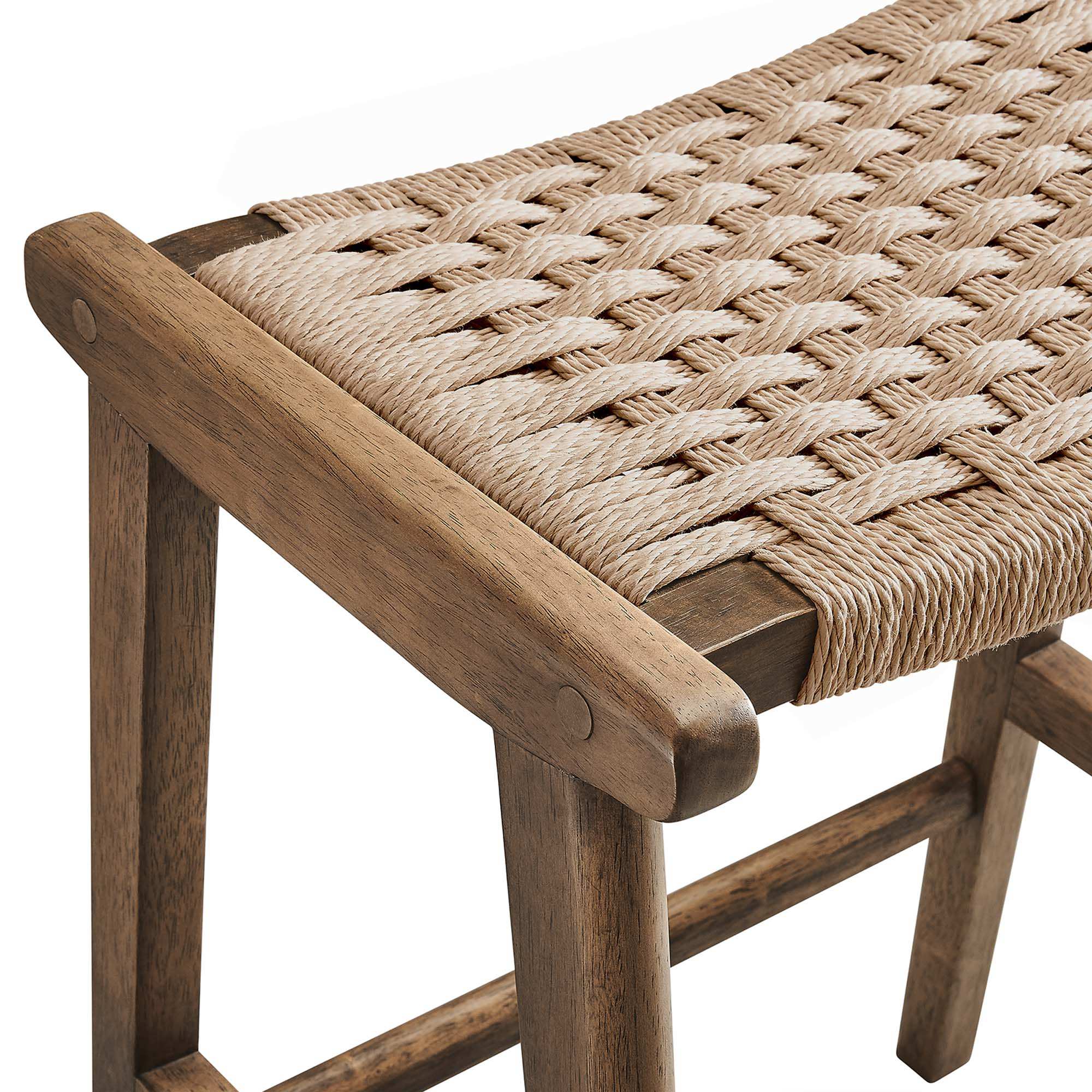Saoirse Woven Rope Wood Counter Stool Set of 2 by Modway - Best Buy Furniture