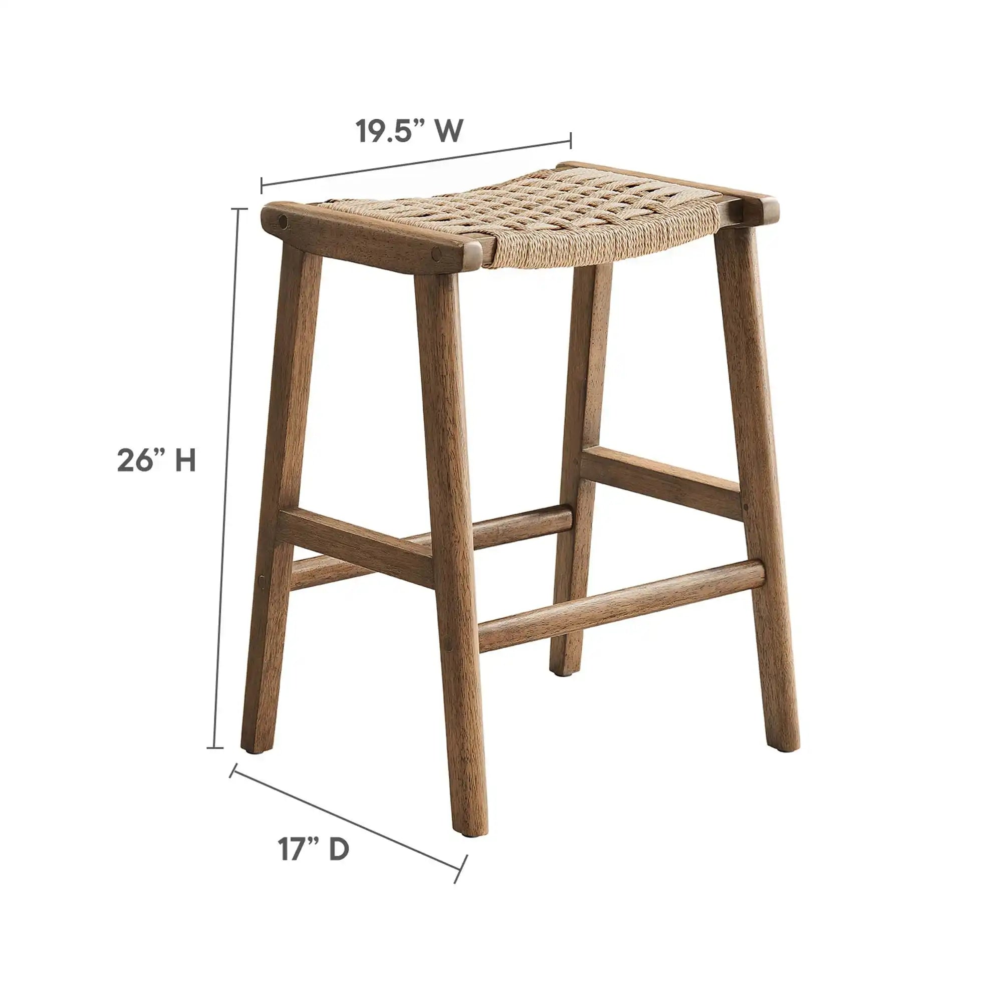 Saoirse Woven Rope Wood Counter Stool Set of 2 by Modway - Best Buy Furniture