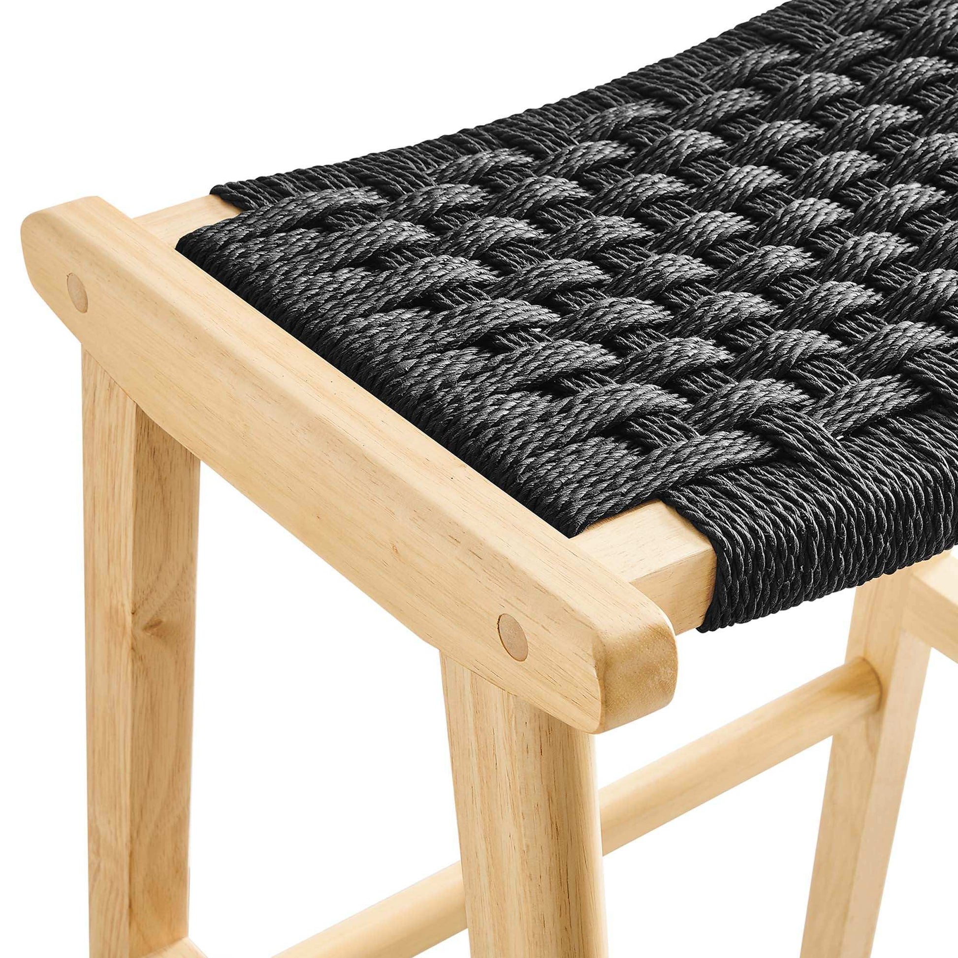 Saoirse Woven Rope Wood Bar Stool Set of 2 by Modway - Best Buy Furniture