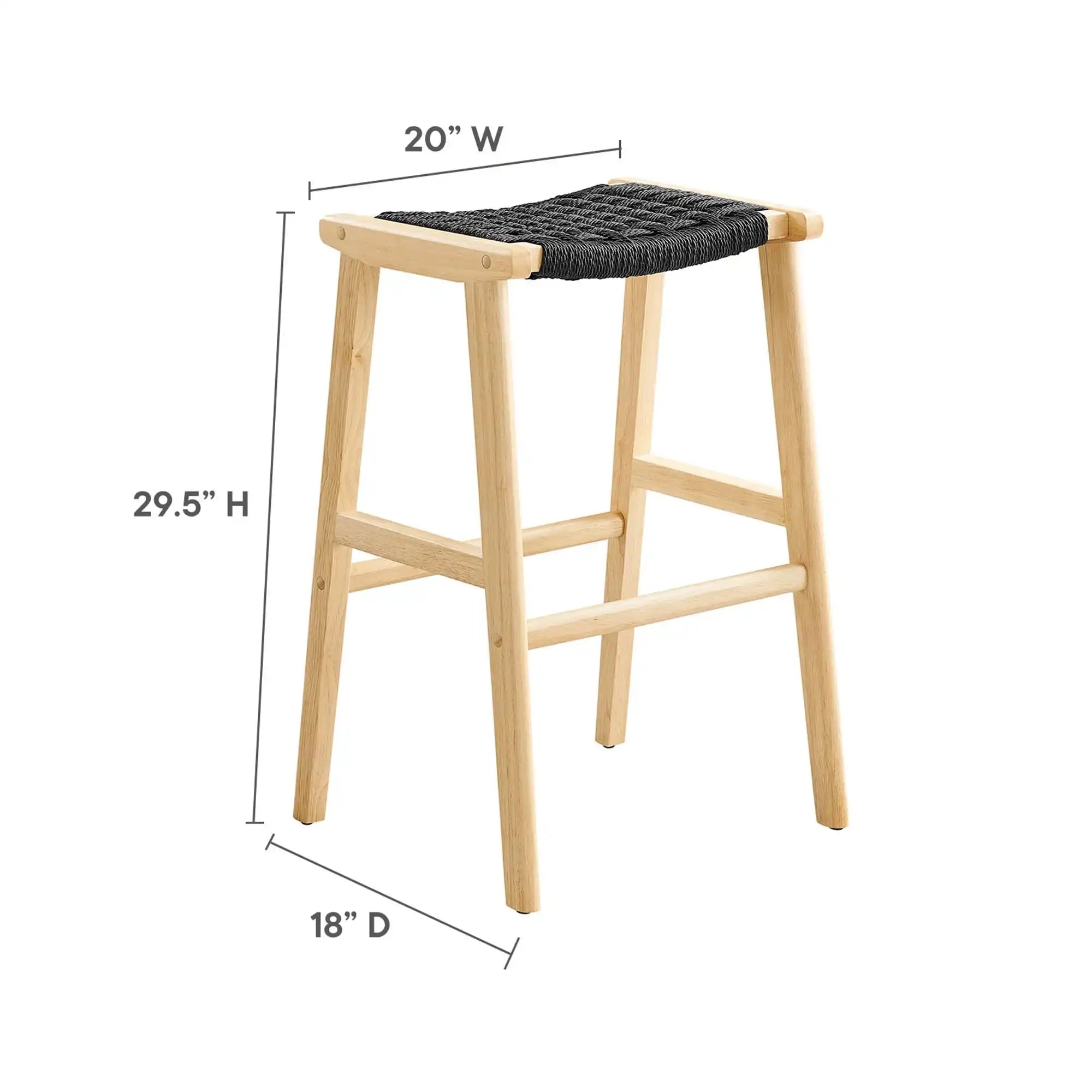 Saoirse Woven Rope Wood Bar Stool Set of 2 by Modway - Best Buy Furniture