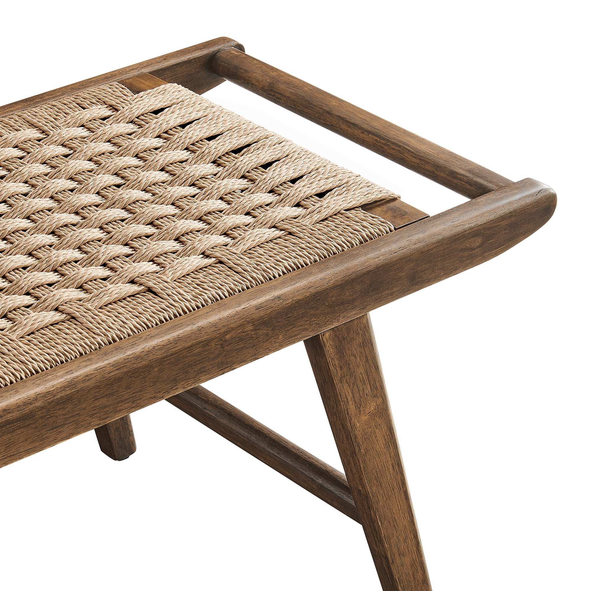 Saoirse 47" Wove Rope Wood Bench by Modway - Best Buy Furniture