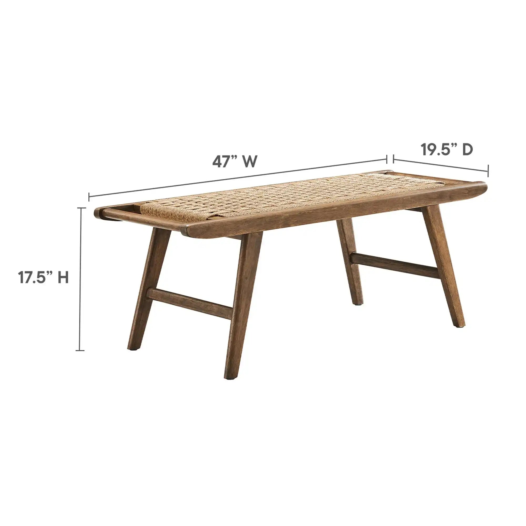 Saoirse 47" Wove Rope Wood Bench by Modway - Best Buy Furniture