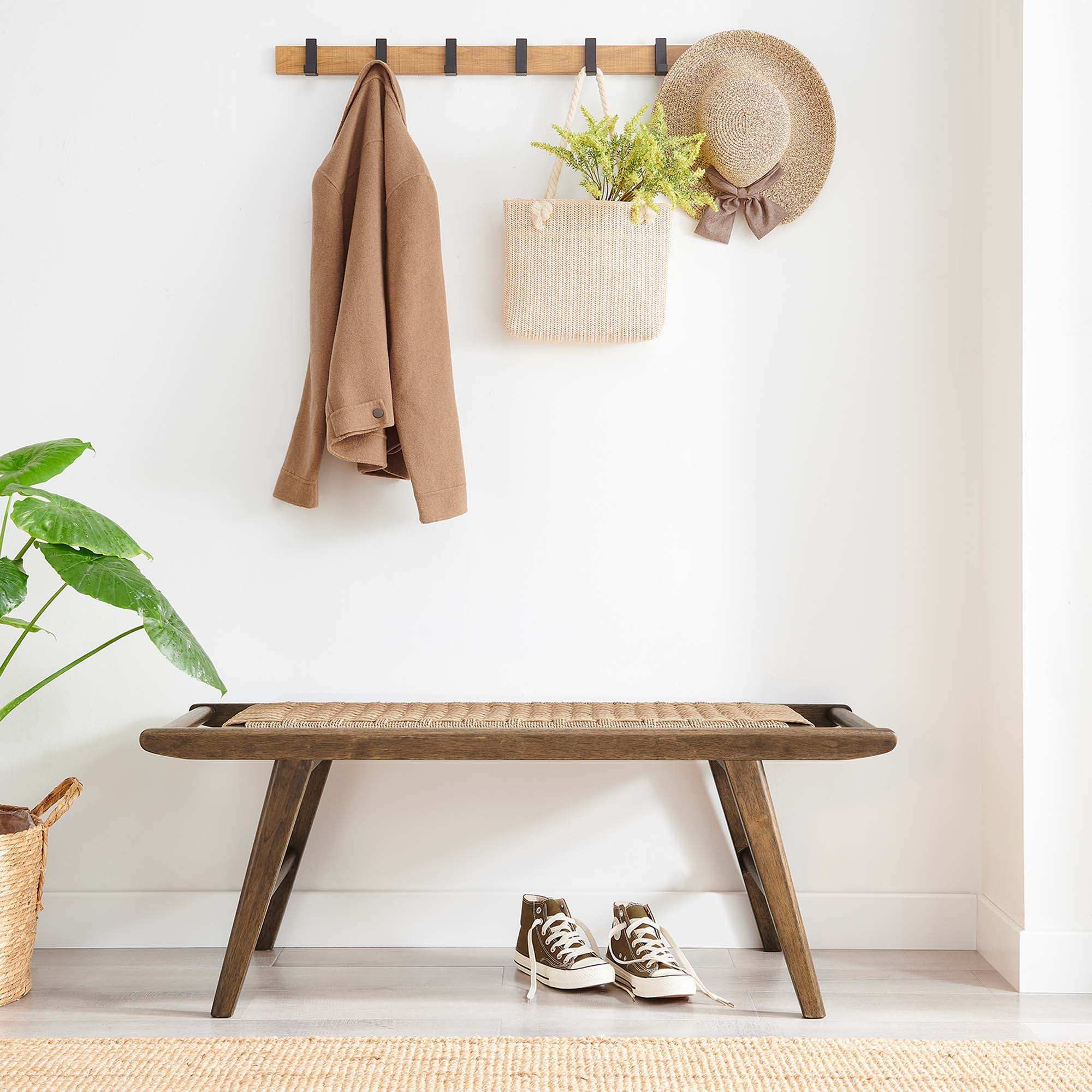 Saoirse 47" Wove Rope Wood Bench by Modway - Best Buy Furniture