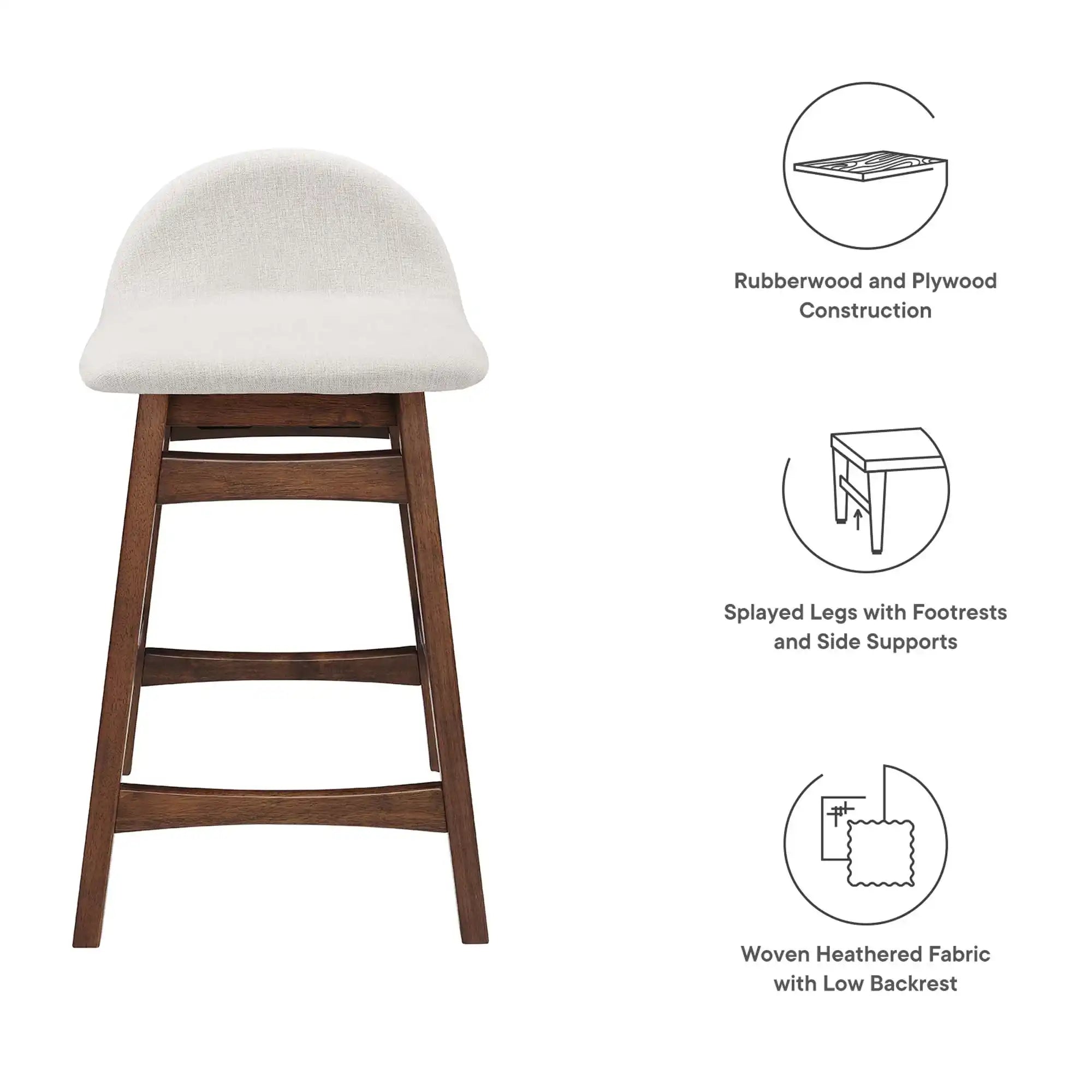Juno Wood Counter Stool Set of 2 by Modway - Best Buy Furniture