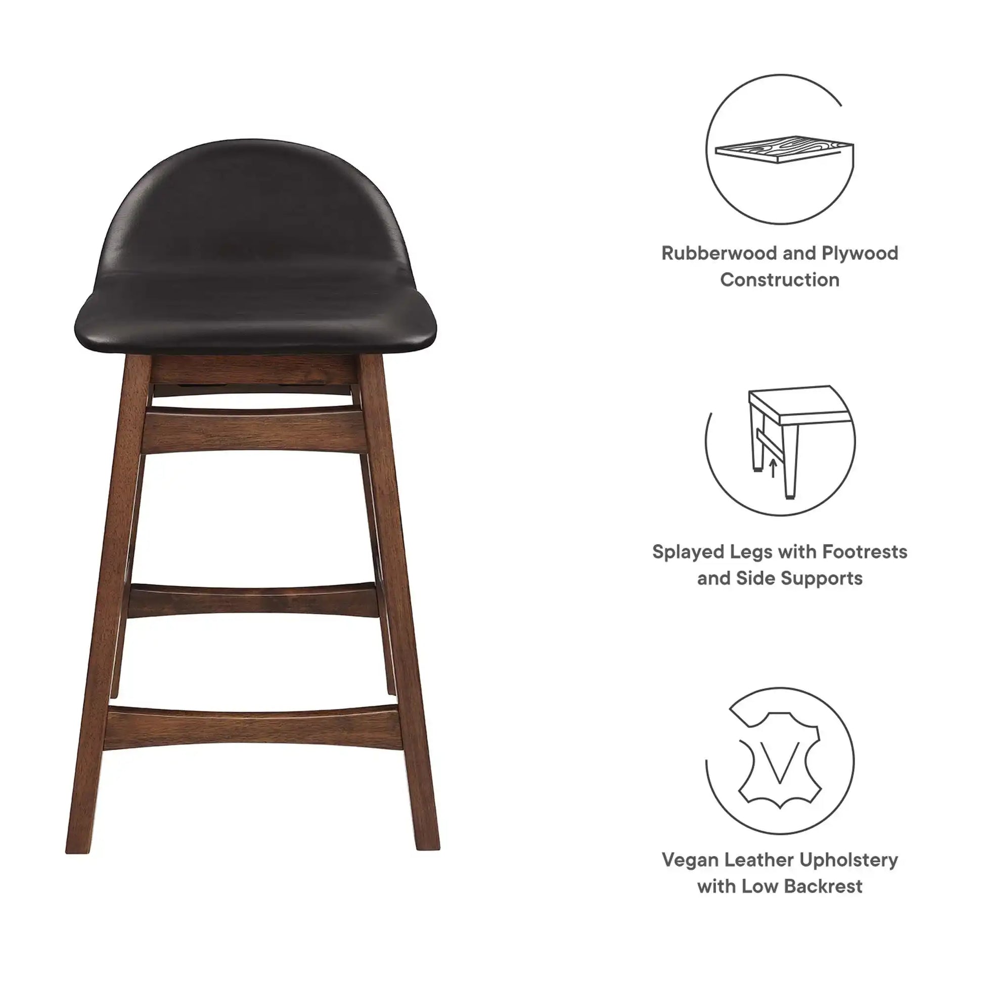 Juno Wood Counter Stool Set of 2 by Modway - Best Buy Furniture