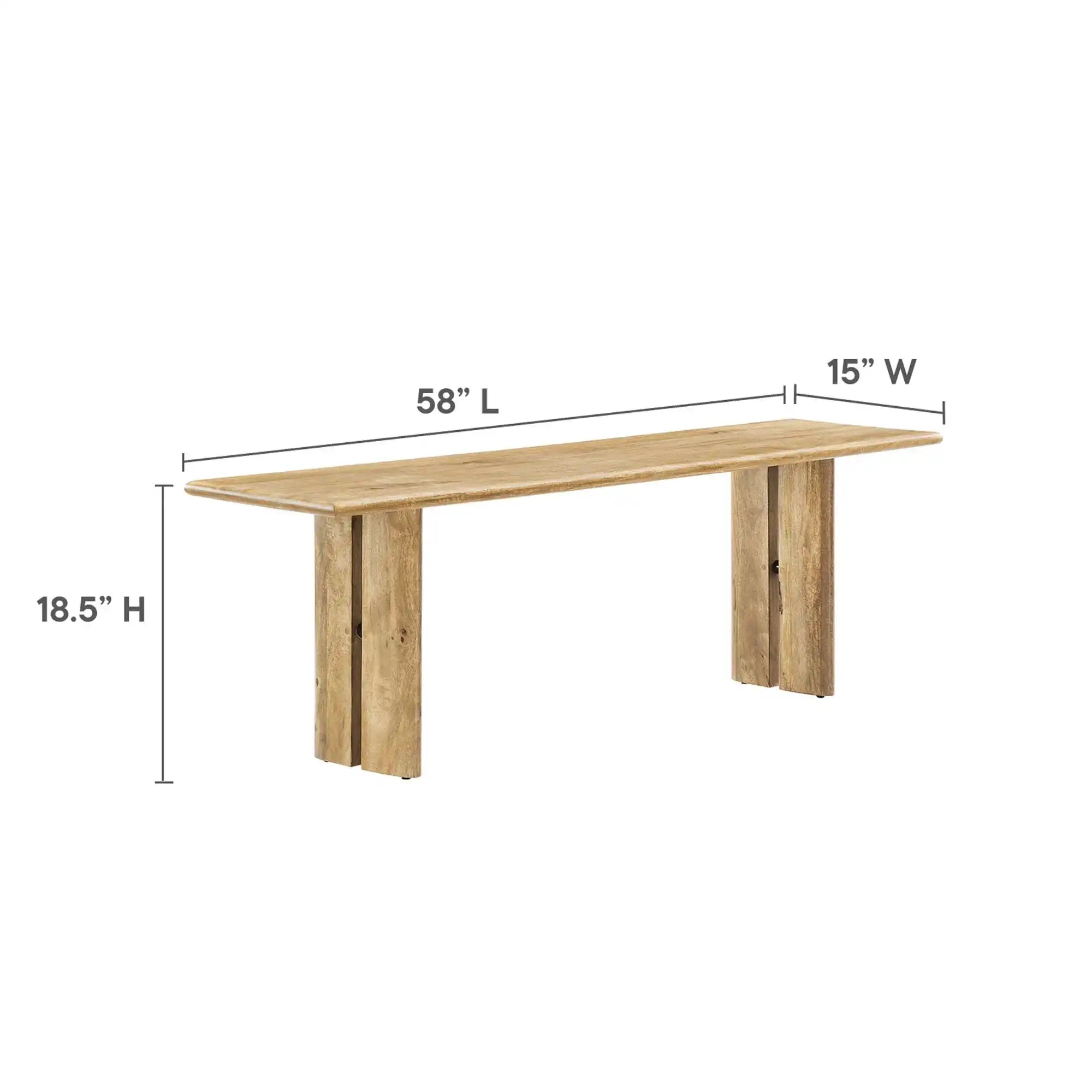 Amistad 72" Wood Dining Table and Bench Set by Modway - Best Buy Furniture