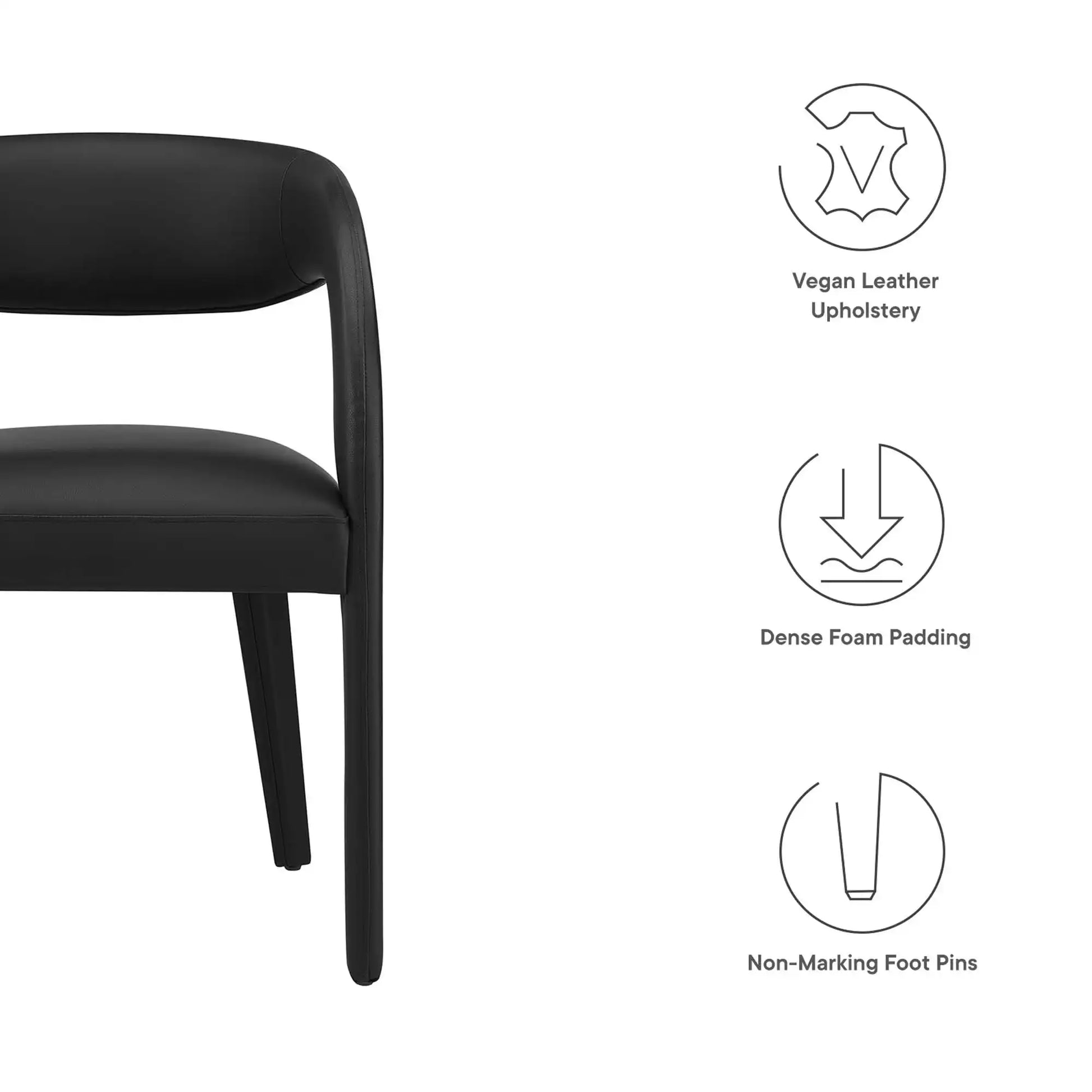 Pinnacle Vegan Leather Dining Chair Set of 2 by Modway - Best Buy Furniture