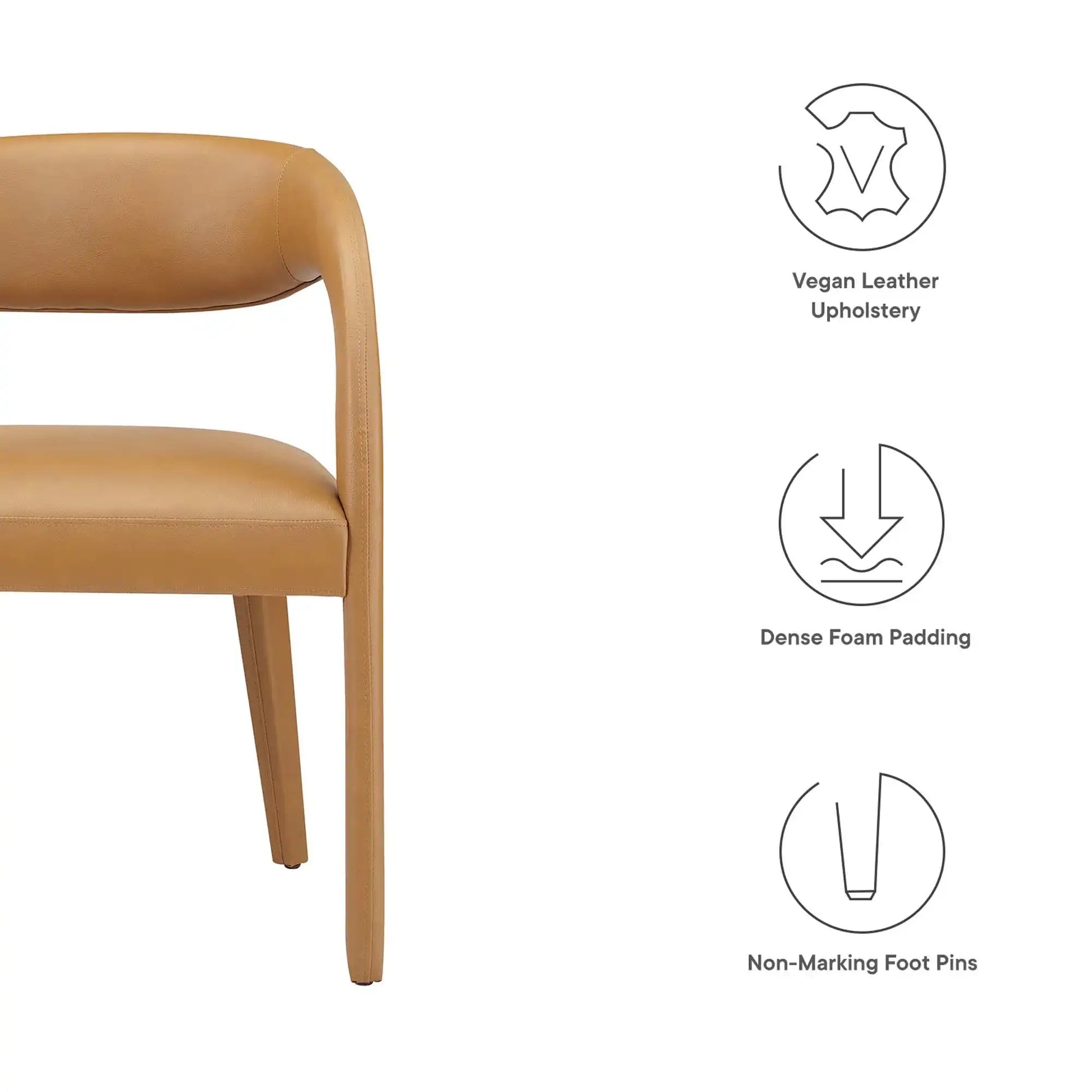 Pinnacle Vegan Leather Dining Chair Set of 2 by Modway - Best Buy Furniture