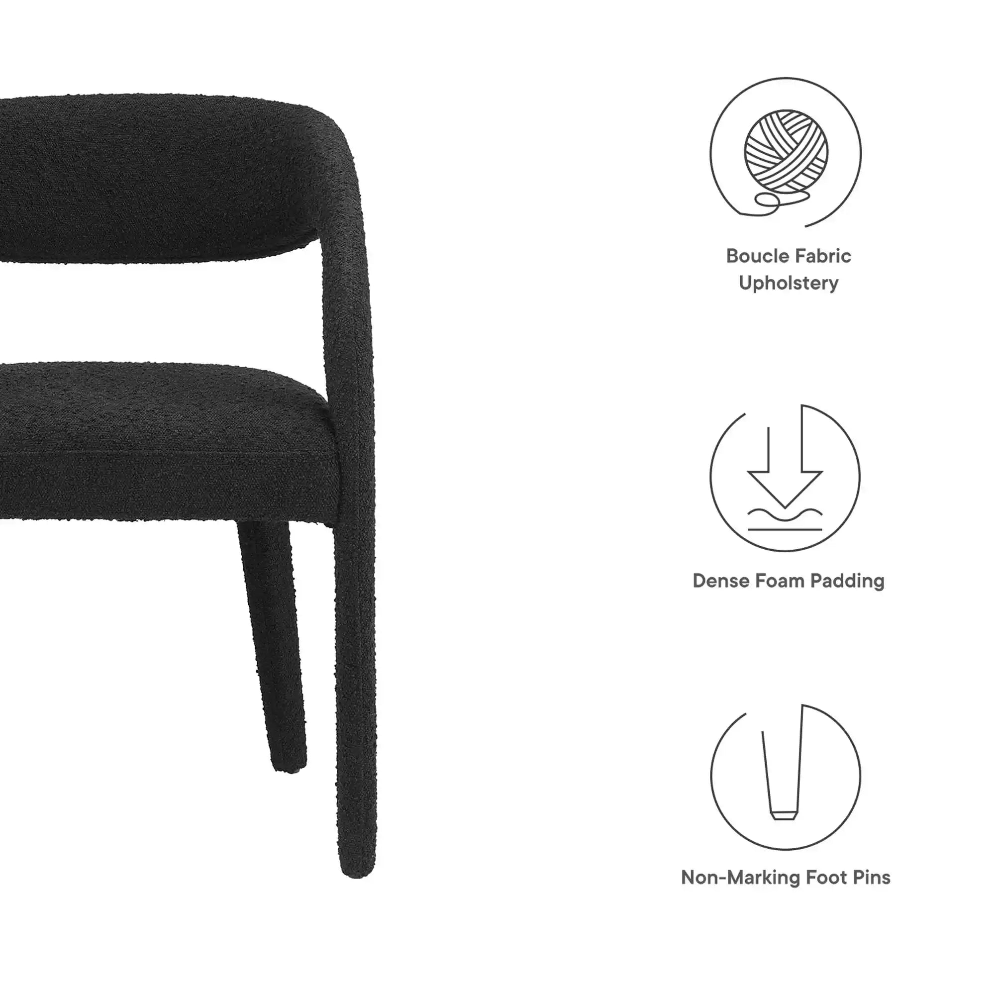 Pinnacle Boucle Upholstered Dining Chair Set of 2 by Modway - Best Buy Furniture