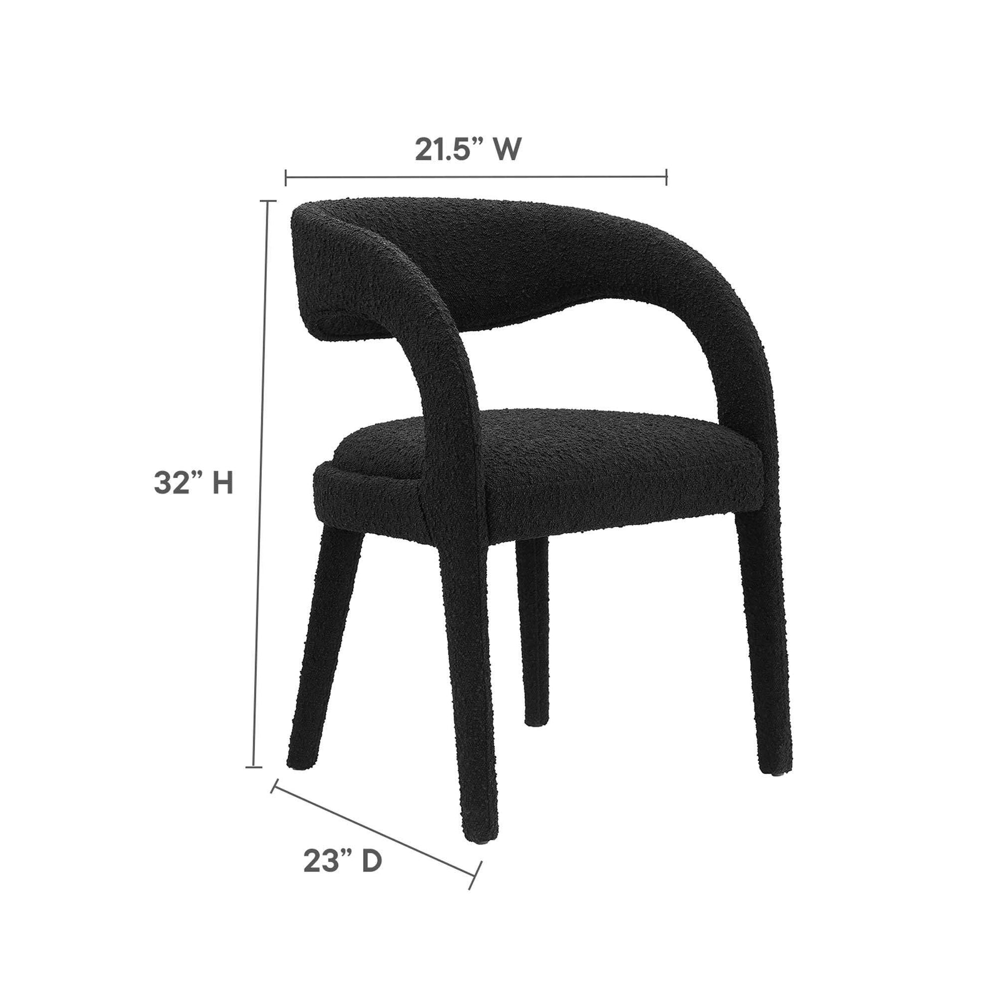Pinnacle Boucle Upholstered Dining Chair Set of 2 by Modway - Best Buy Furniture