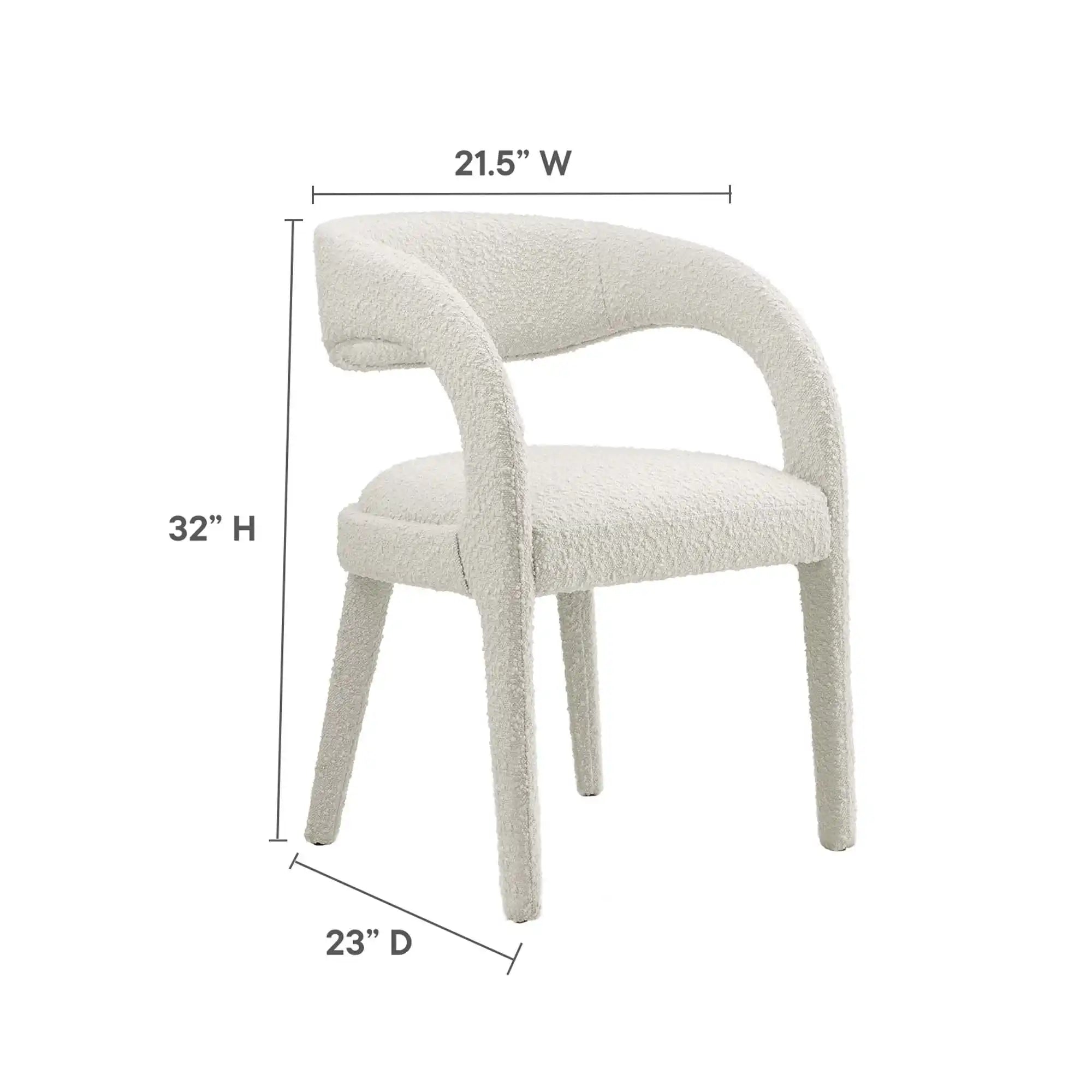 Pinnacle Boucle Upholstered Dining Chair Set of 2 by Modway - Best Buy Furniture