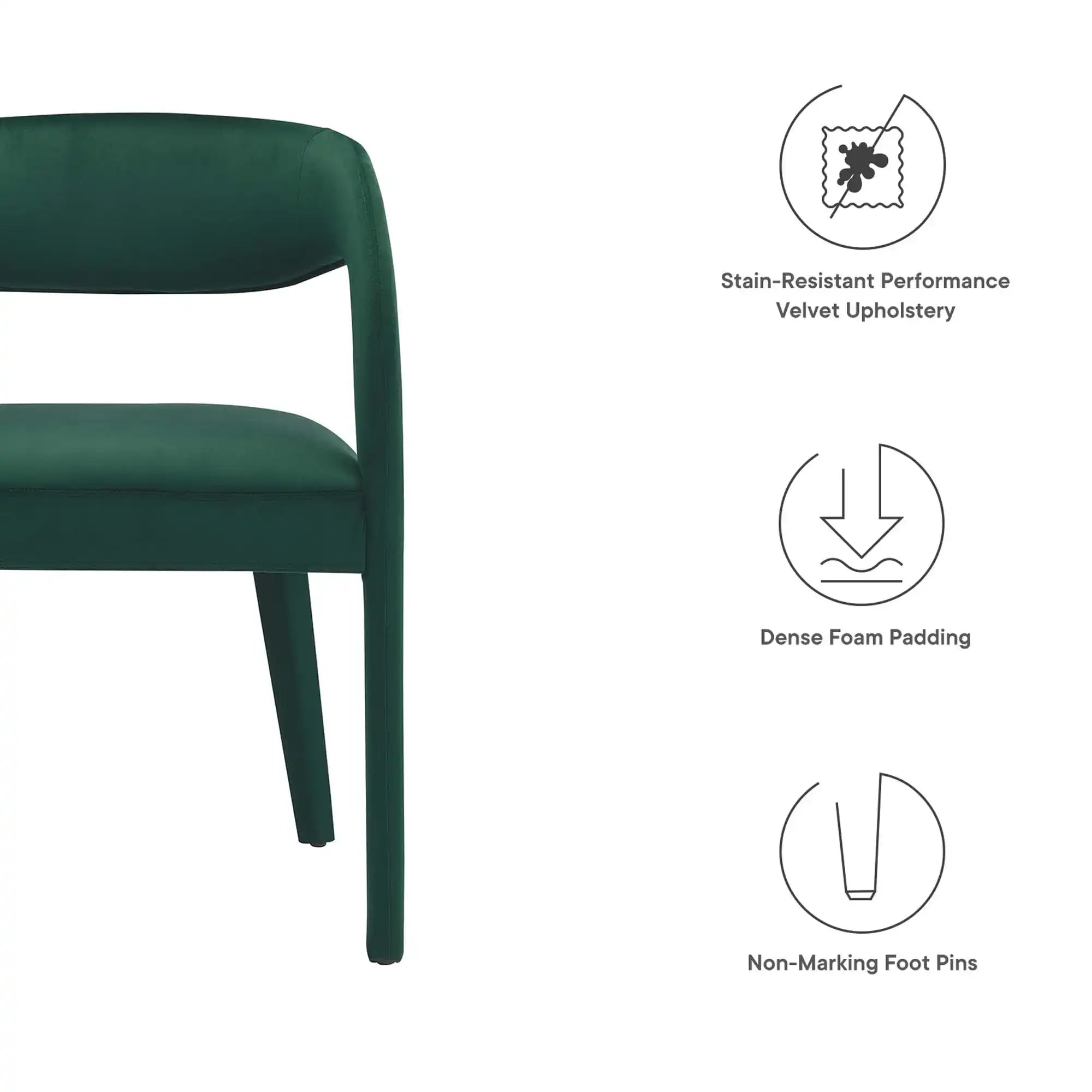 Pinnacle Performance Velvet Dining Chair Set of 2 by Modway - Best Buy Furniture