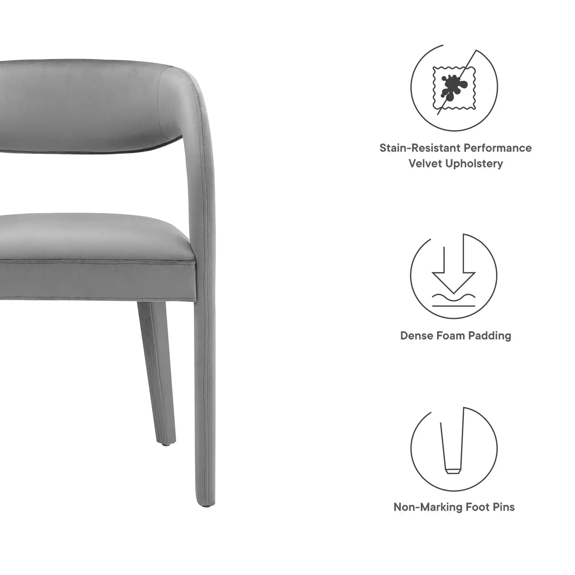 Pinnacle Performance Velvet Dining Chair Set of 2 by Modway - Best Buy Furniture