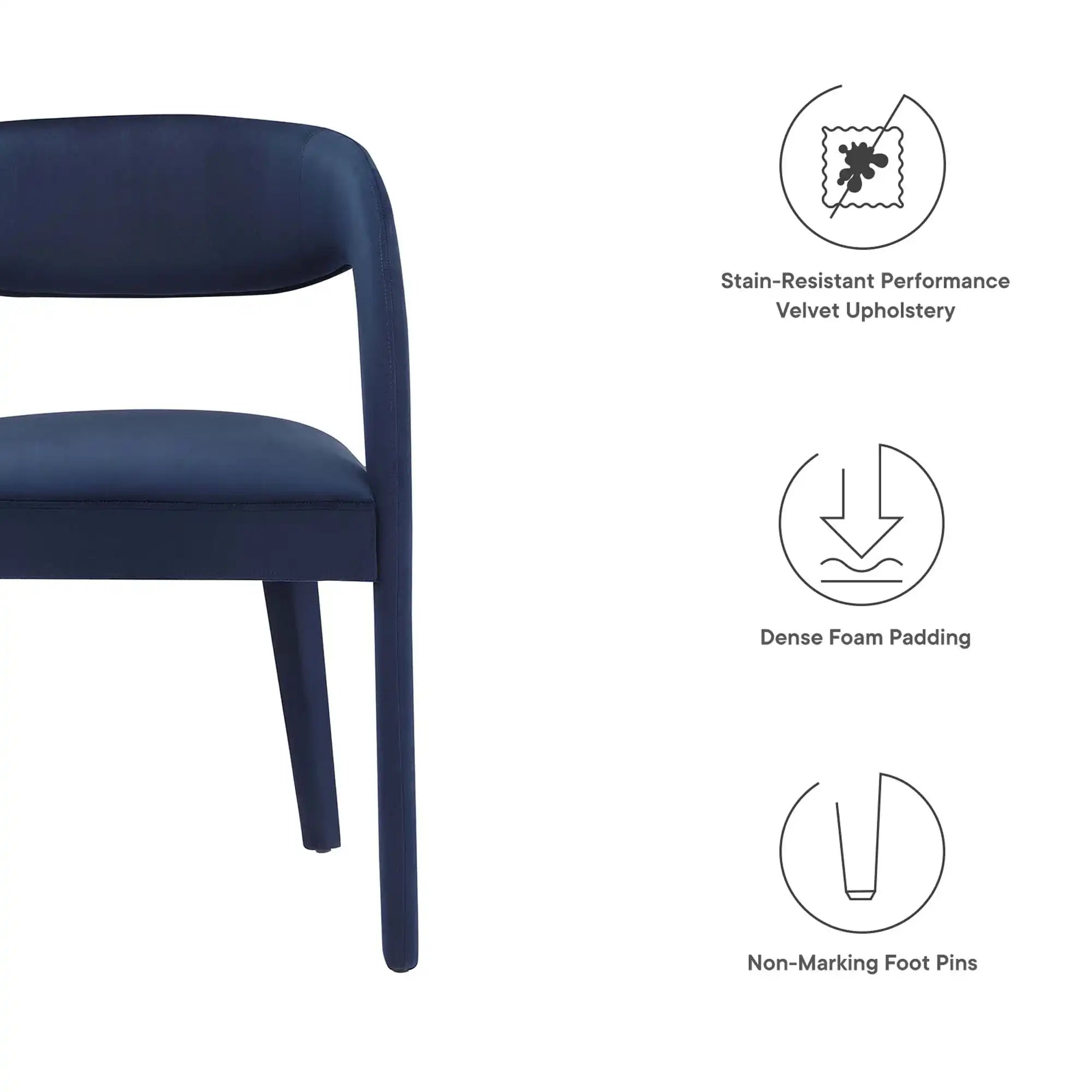 Pinnacle Performance Velvet Dining Chair Set of 2 by Modway - Best Buy Furniture
