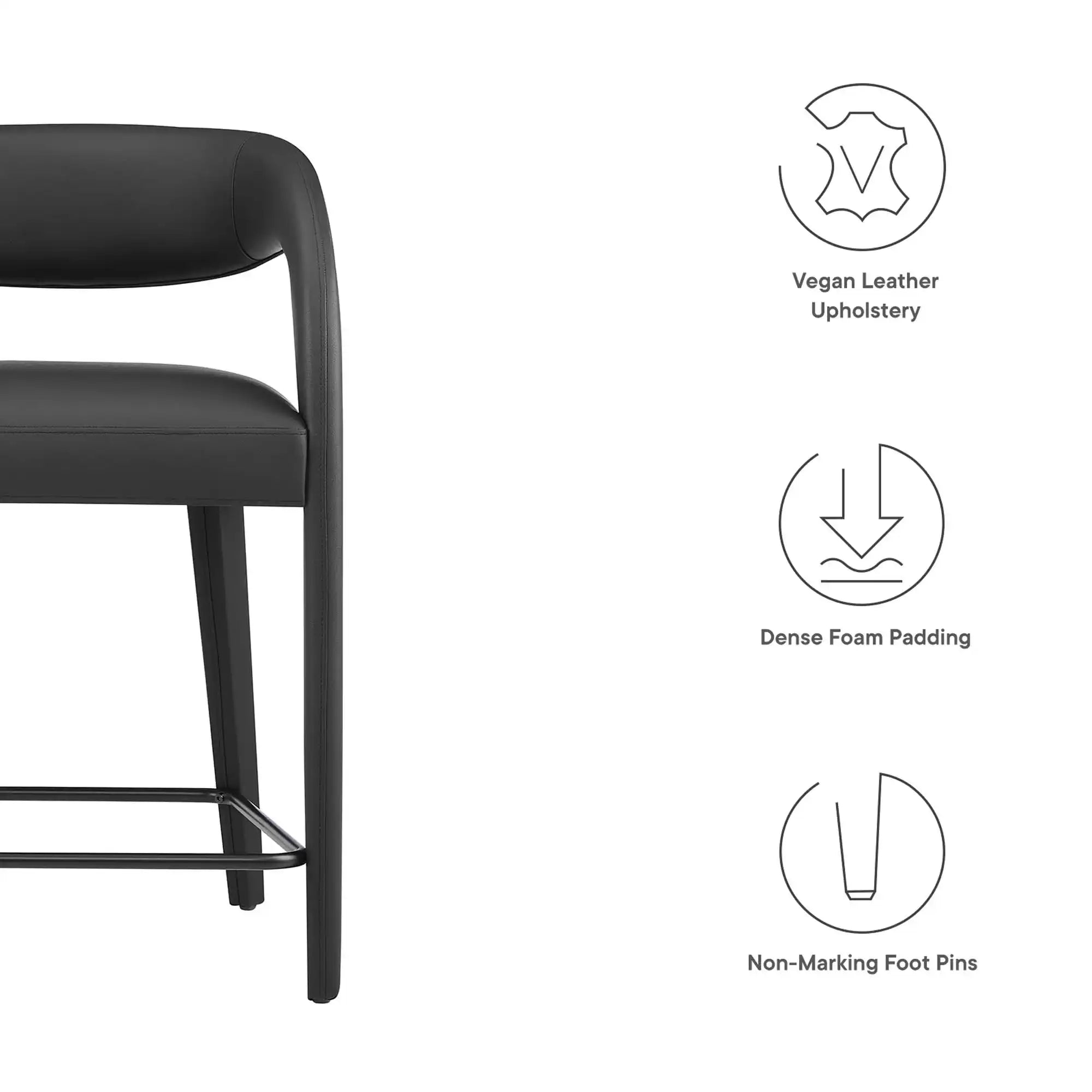 Pinnacle Vegan Leather Counter Stool Set of 2 by Modway - Best Buy Furniture