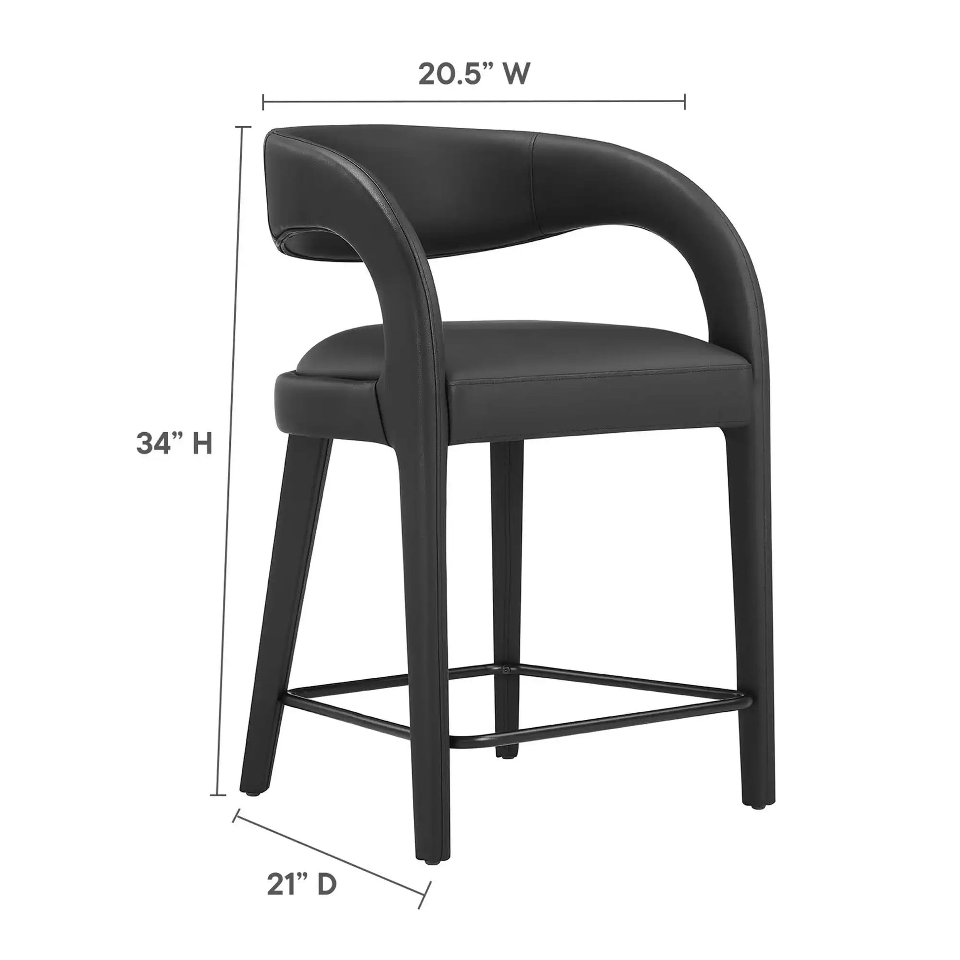 Pinnacle Vegan Leather Counter Stool Set of 2 by Modway - Best Buy Furniture