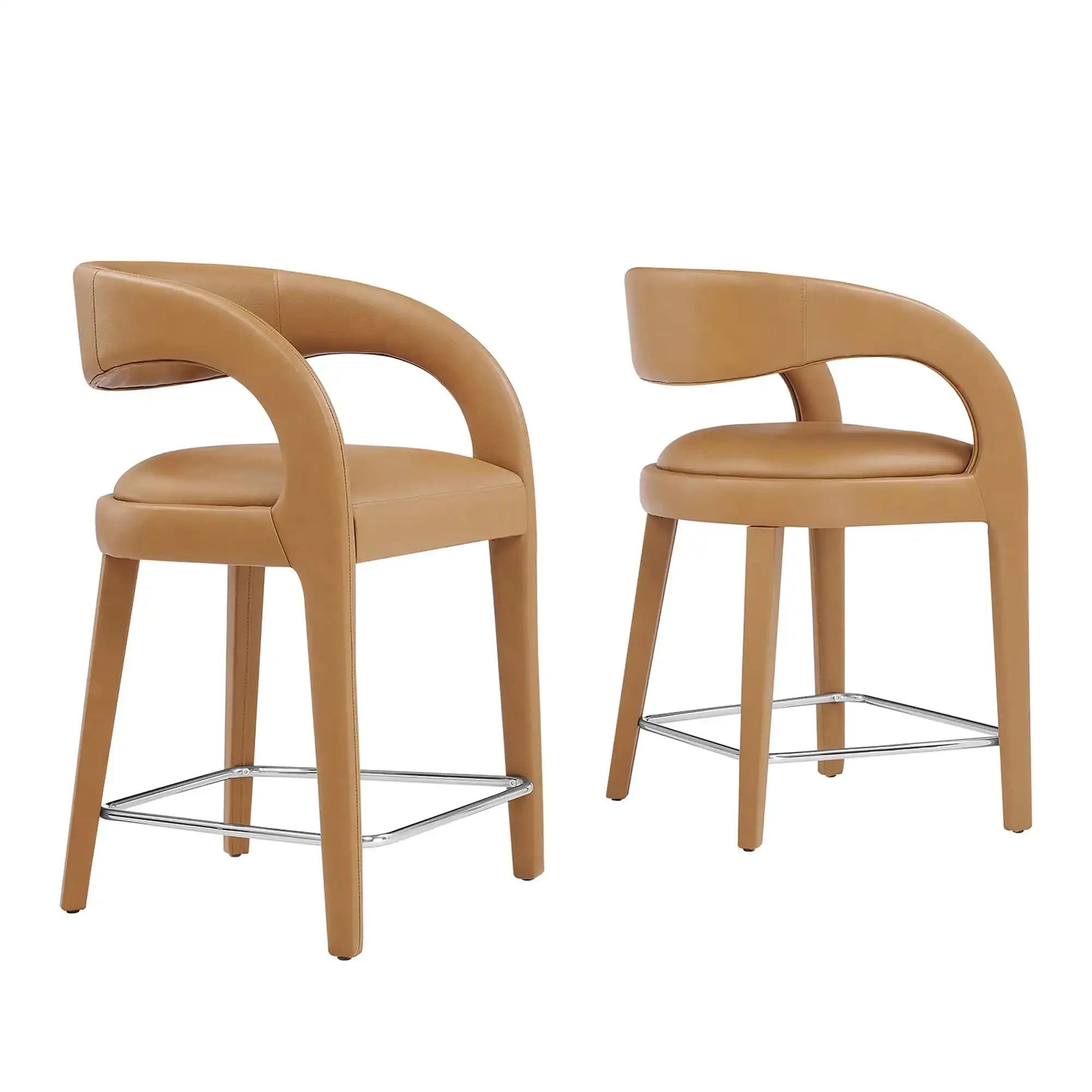 Pinnacle Vegan Leather Counter Stool Set of 2 by Modway - Best Buy Furniture