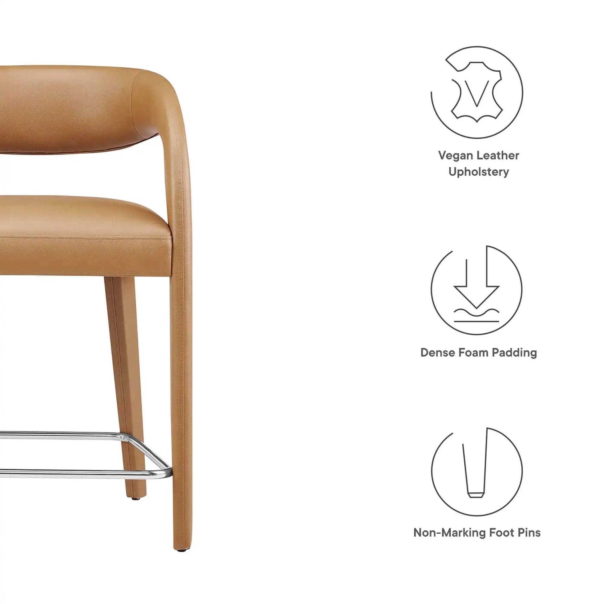 Pinnacle Vegan Leather Counter Stool Set of 2 by Modway - Best Buy Furniture