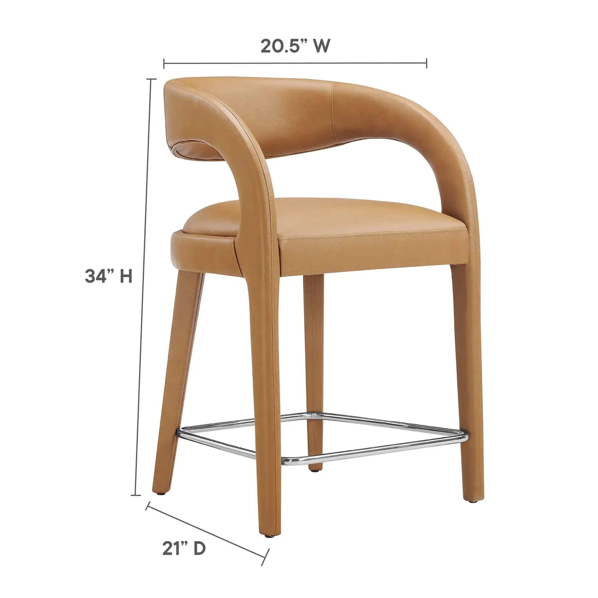 Pinnacle Vegan Leather Counter Stool Set of 2 by Modway - Best Buy Furniture
