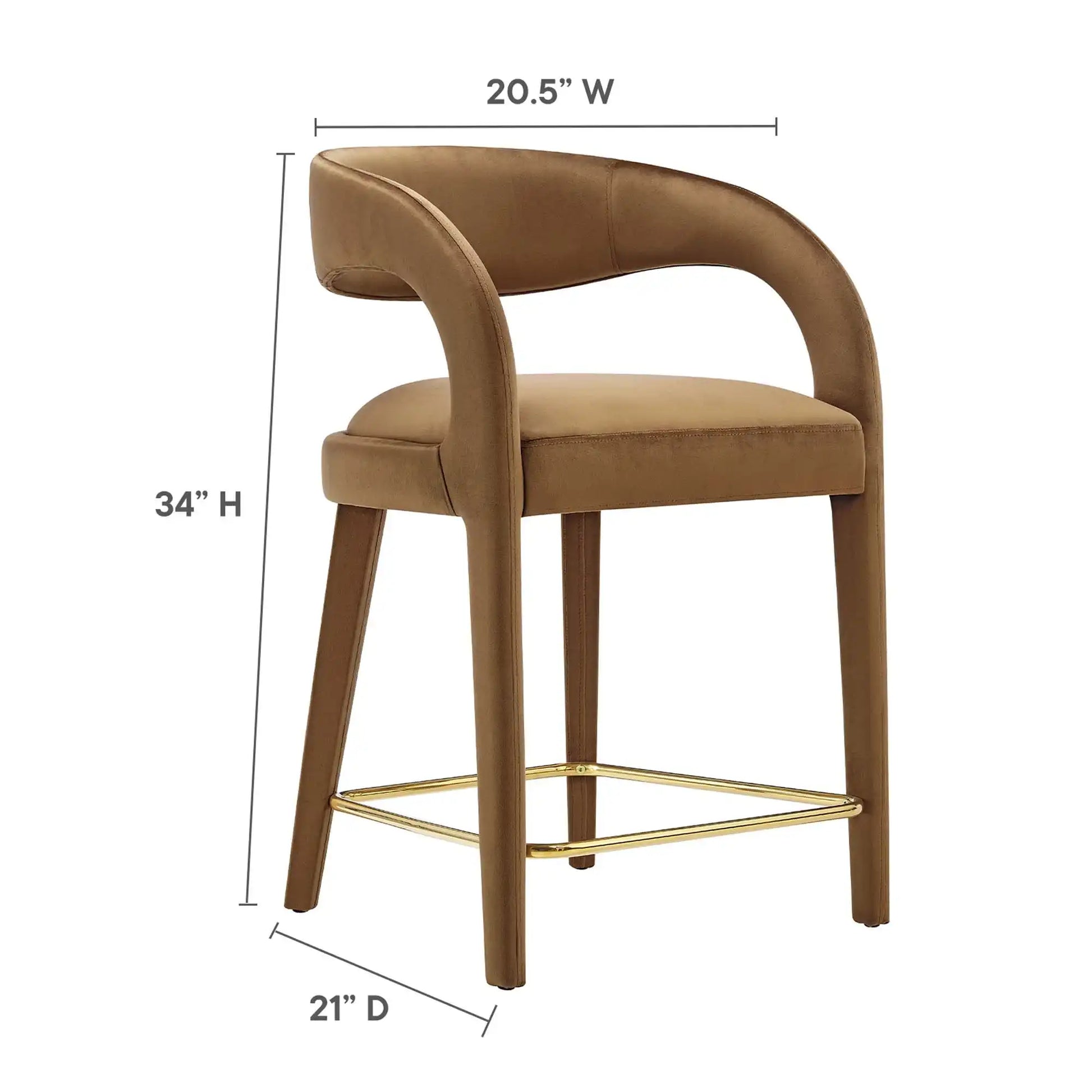 Pinnacle Performance Velvet Counter Stool Set of 2 by Modway - Best Buy Furniture