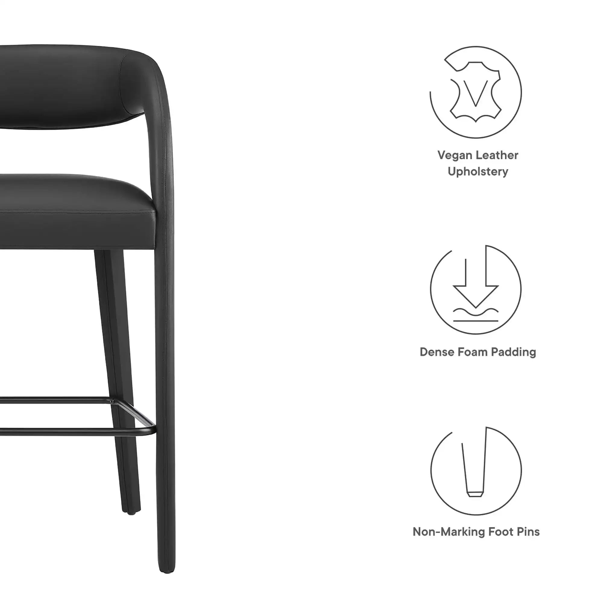 Pinnacle Vegan Leather Bar Stool Set of 2 by Modway - Best Buy Furniture