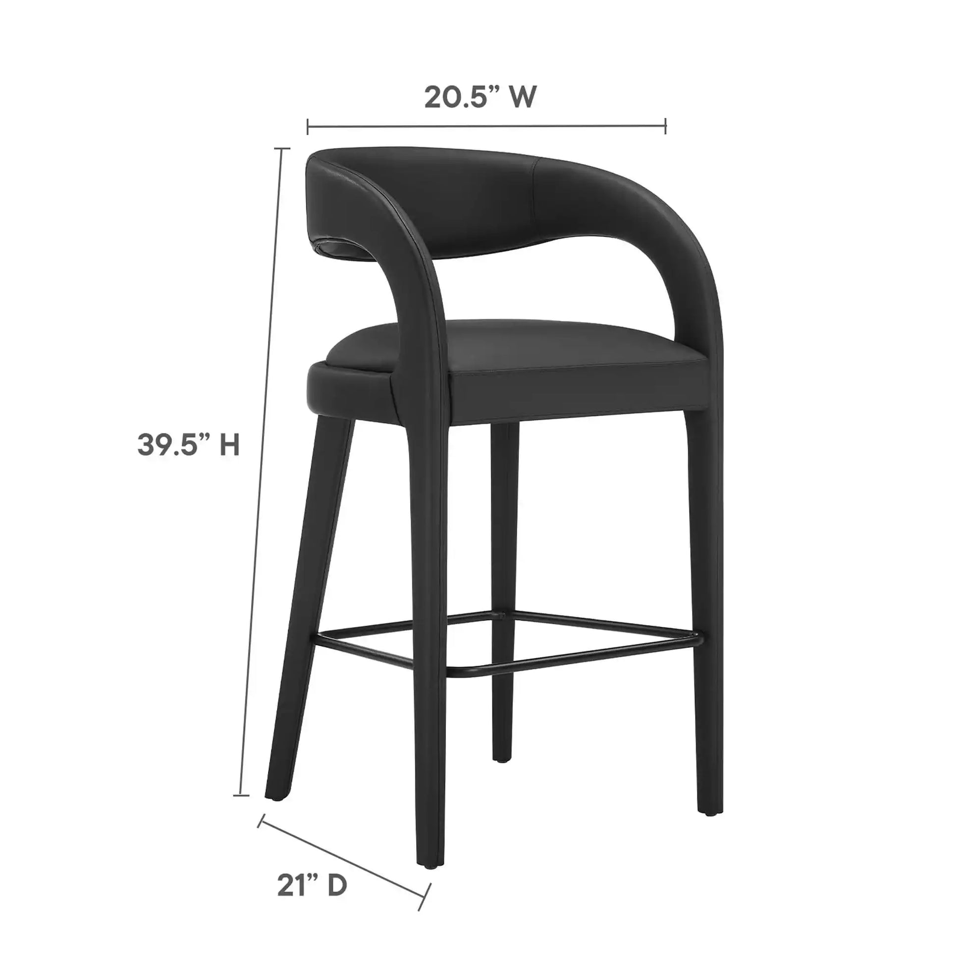 Pinnacle Vegan Leather Bar Stool Set of 2 by Modway - Best Buy Furniture