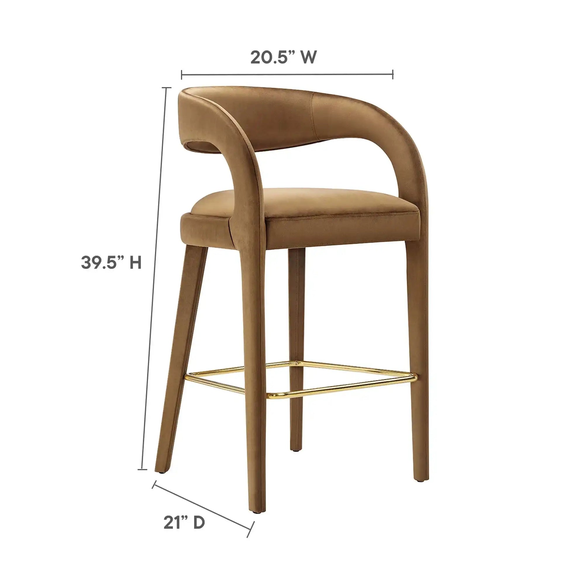 Pinnacle Performance Velvet Bar Stool Set of 2 by Modway - Best Buy Furniture