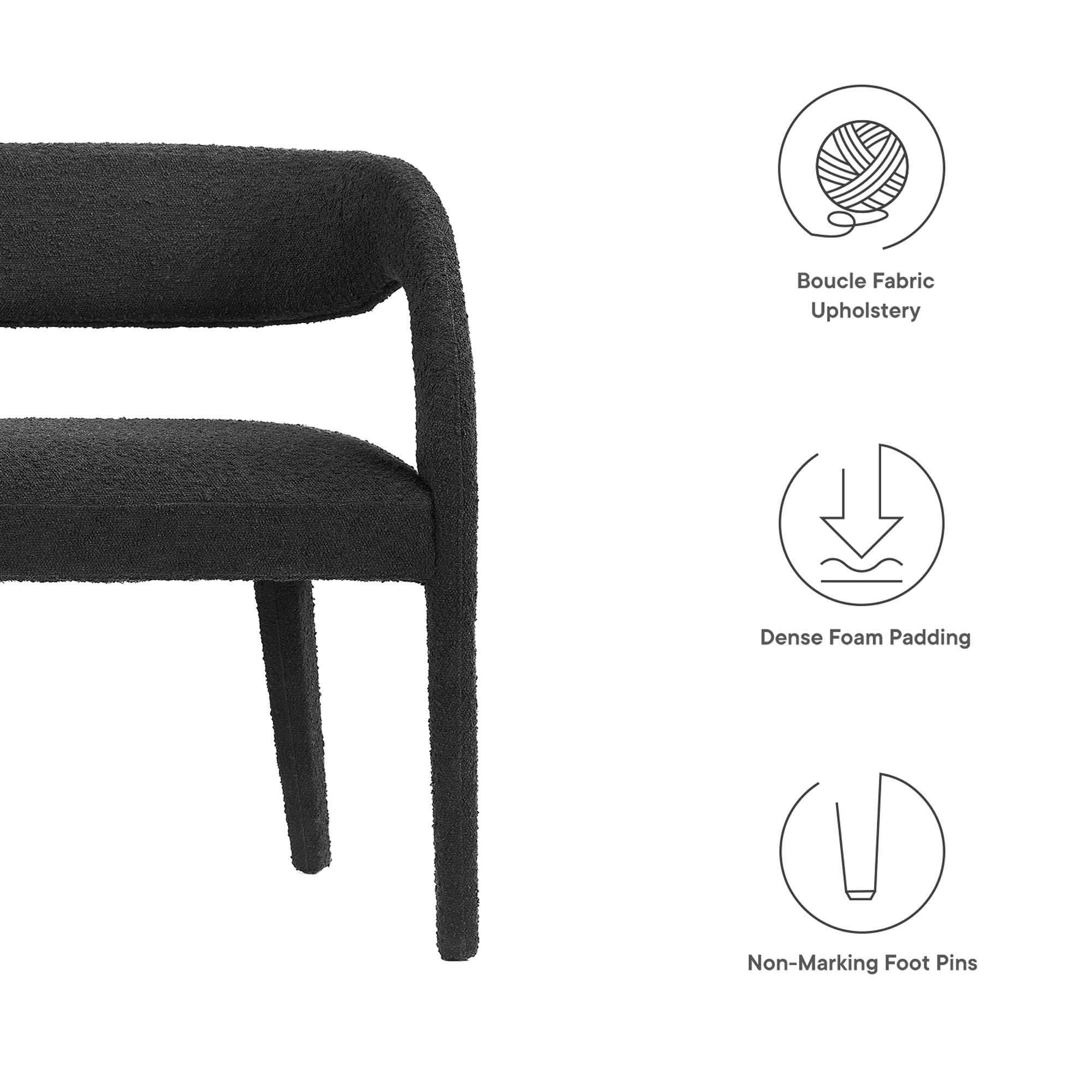 Pinnacle Boucle Fabric Accent Bench by Modway - Best Buy Furniture