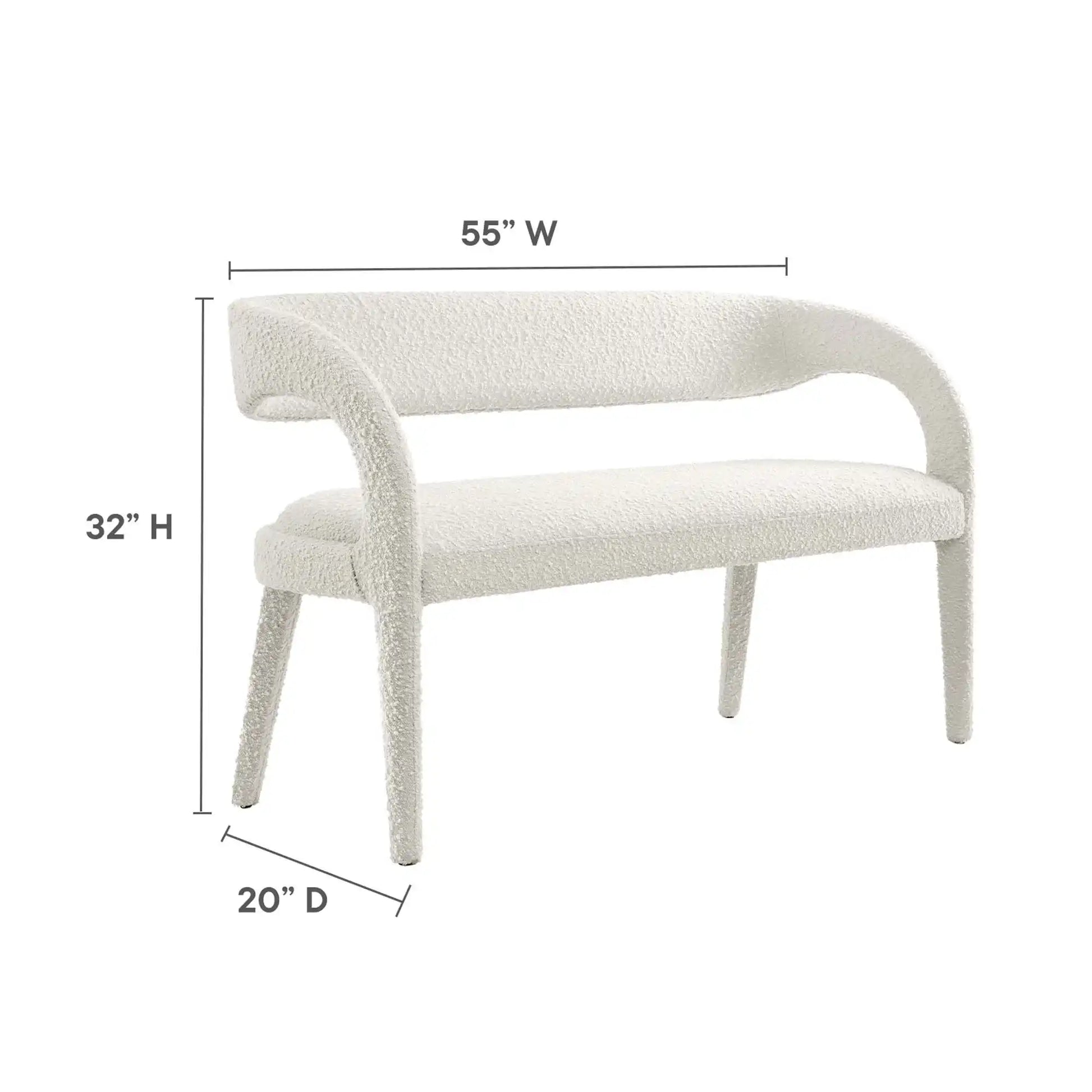 Pinnacle Boucle Fabric Accent Bench by Modway - Best Buy Furniture