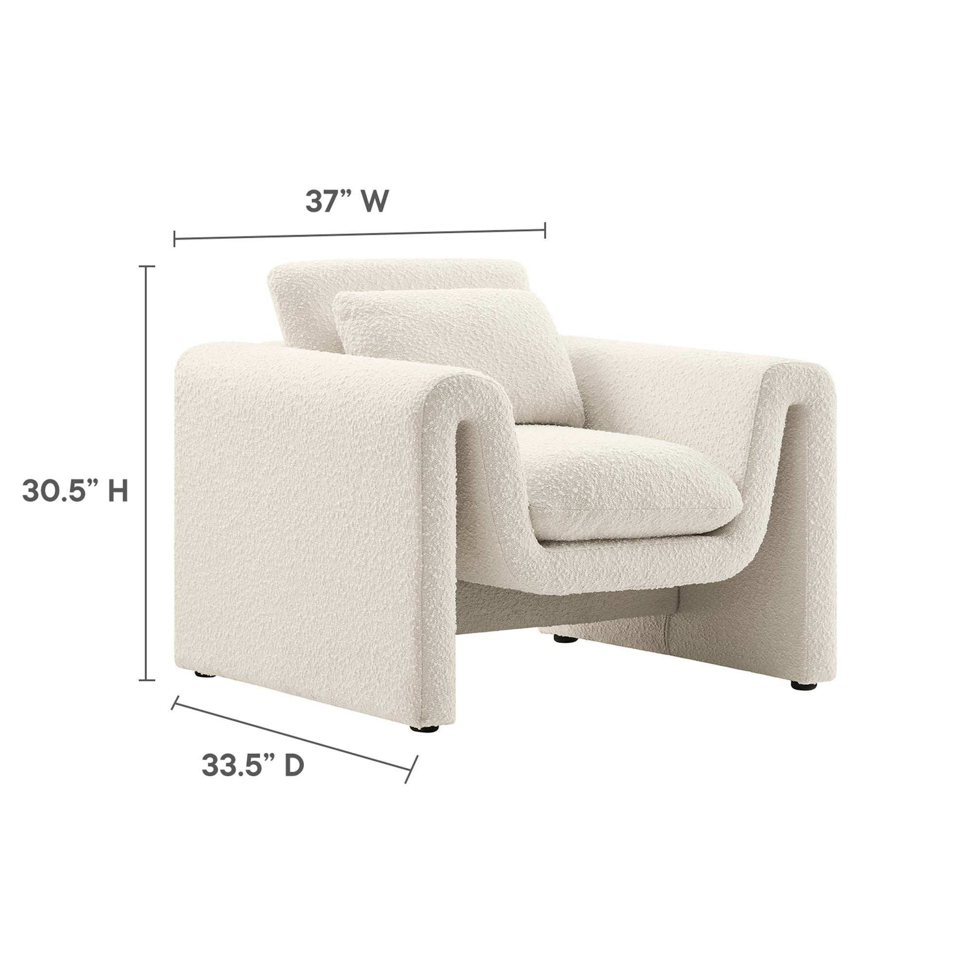 Waverly Boucle Upholstered Armchair by Modway - Best Buy Furniture