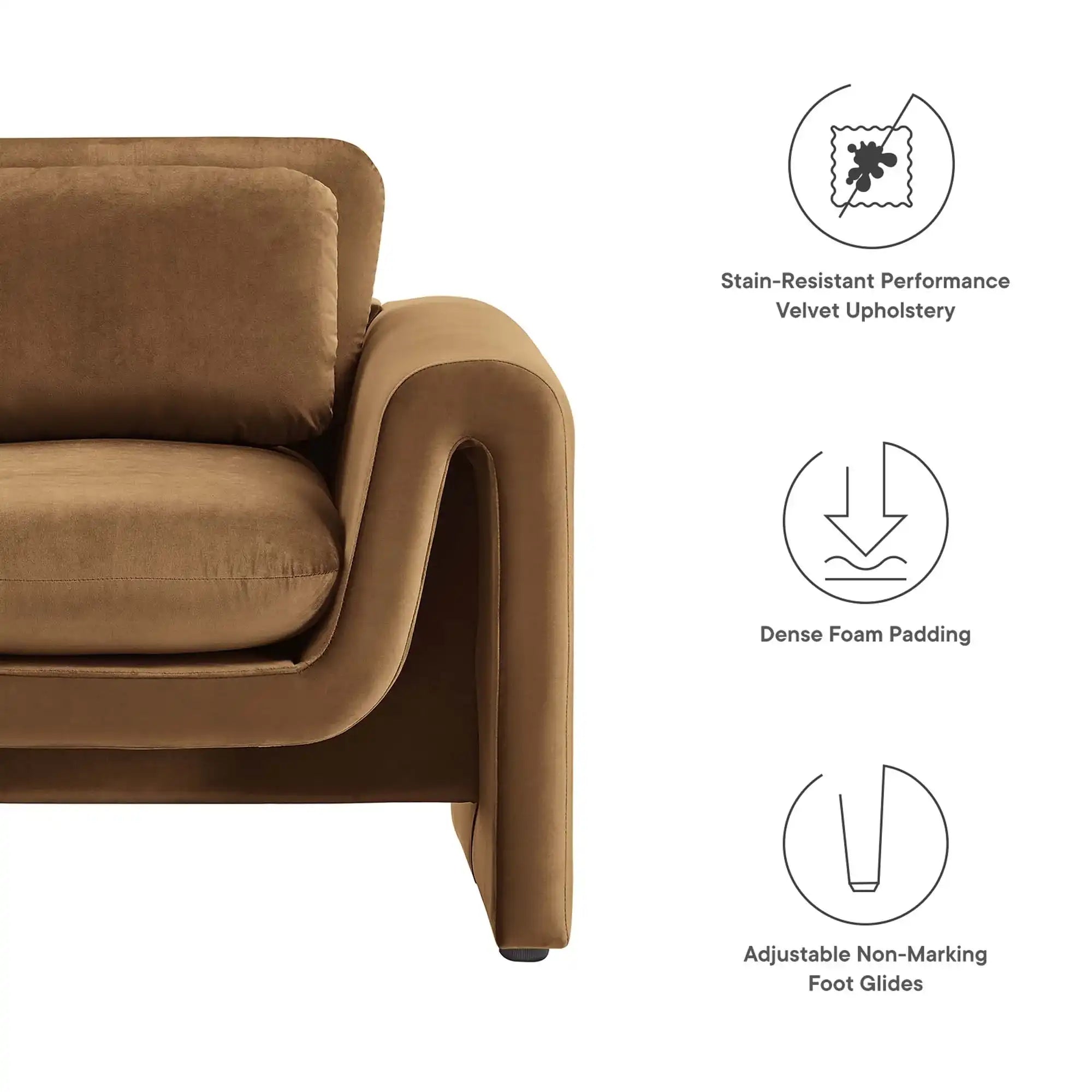 Waverly Performance Velvet Armchair by Modway - Best Buy Furniture