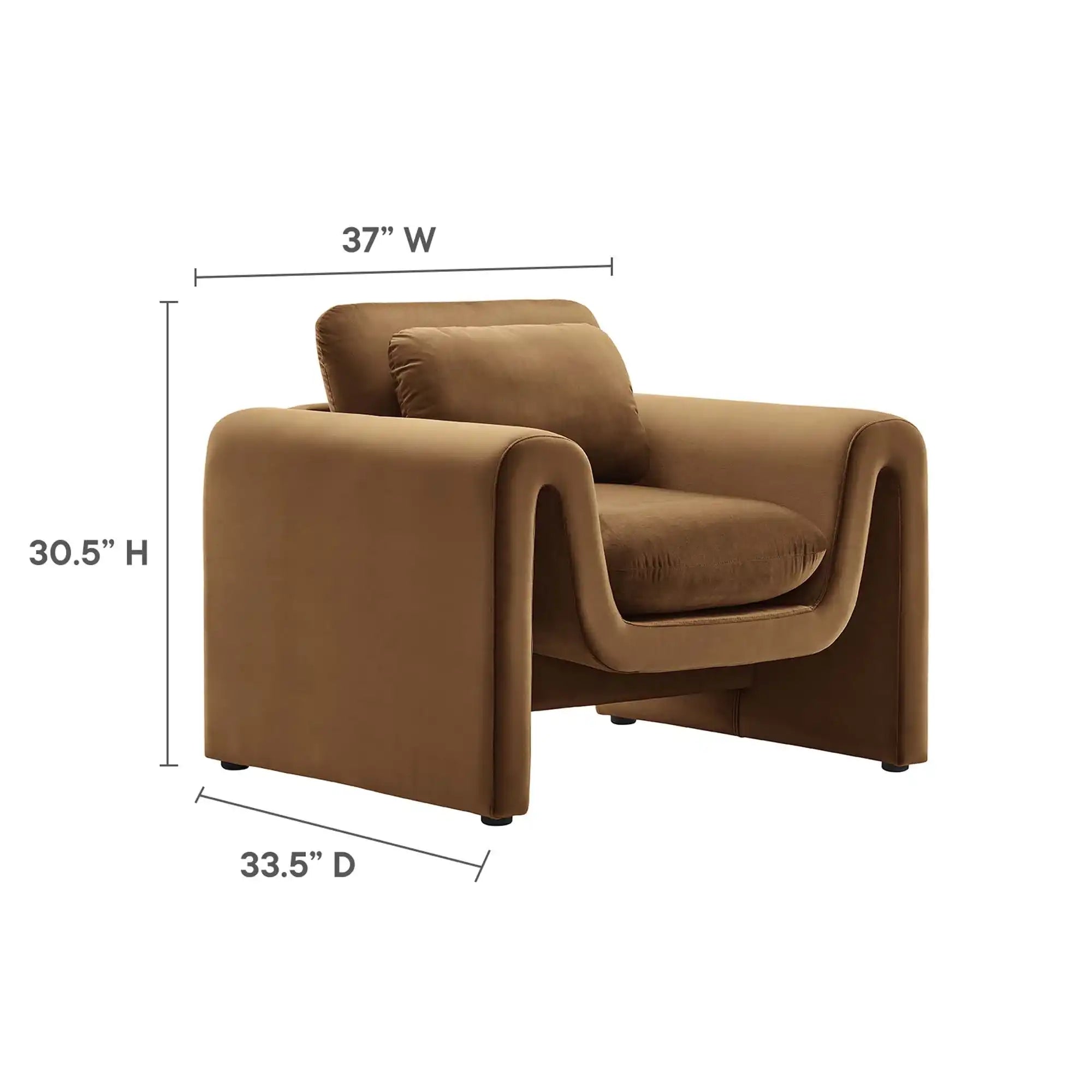 Waverly Performance Velvet Armchair by Modway - Best Buy Furniture