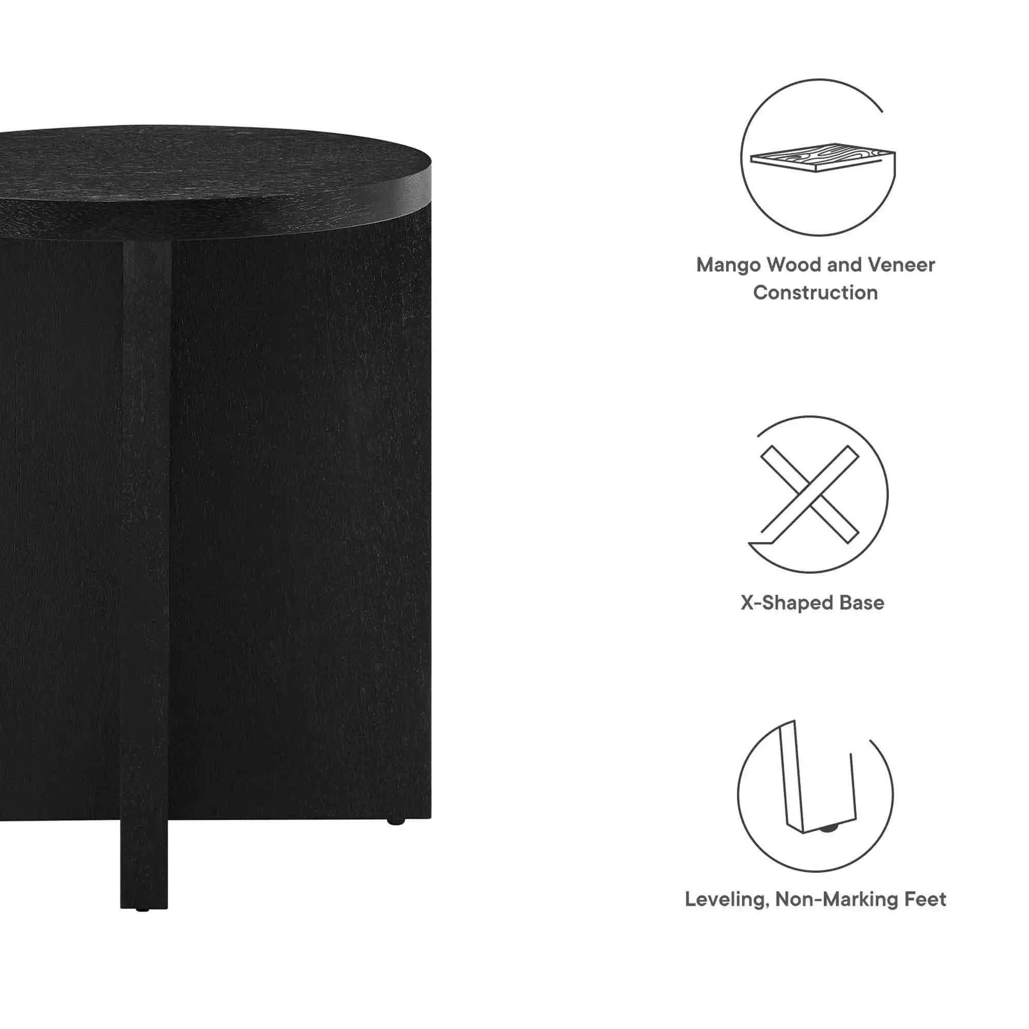 Silas Round Wood Side Table by Modway - Best Buy Furniture