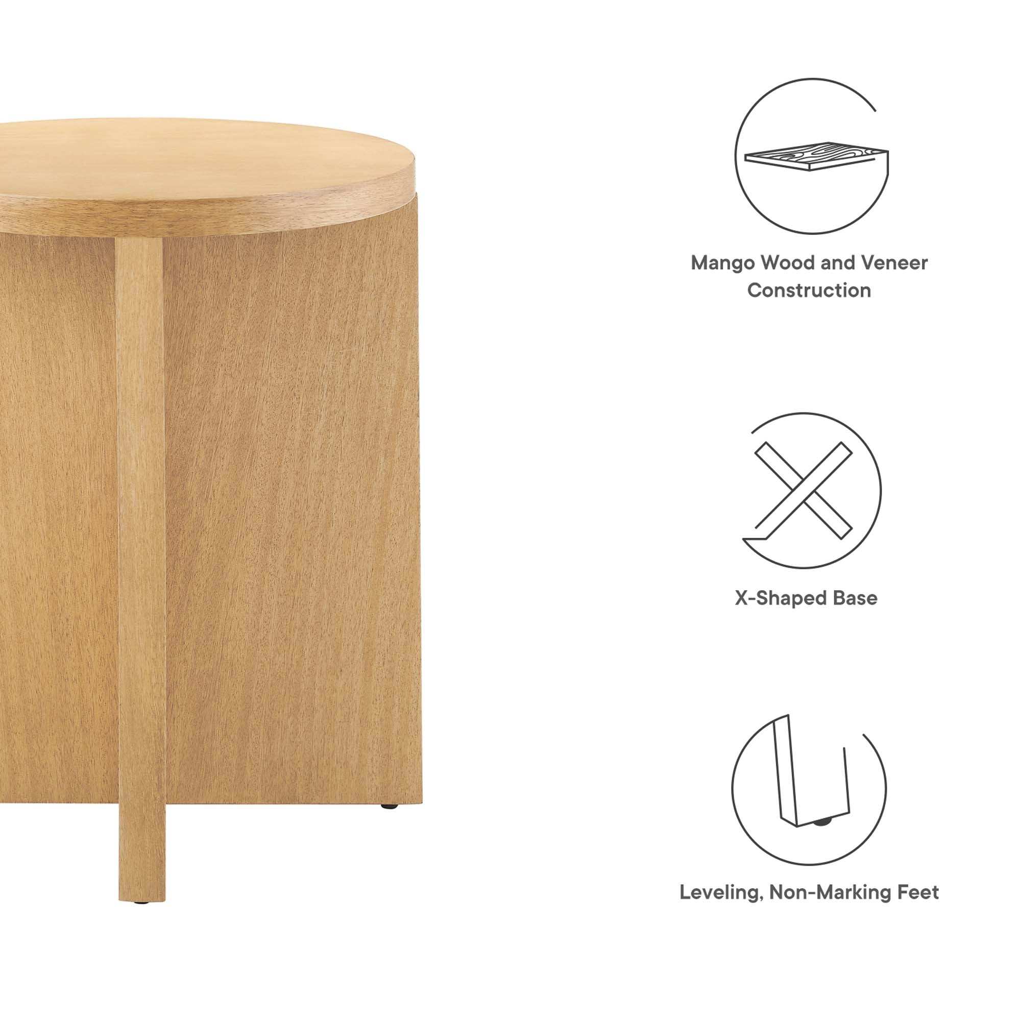 Silas Round Wood Side Table by Modway - Best Buy Furniture