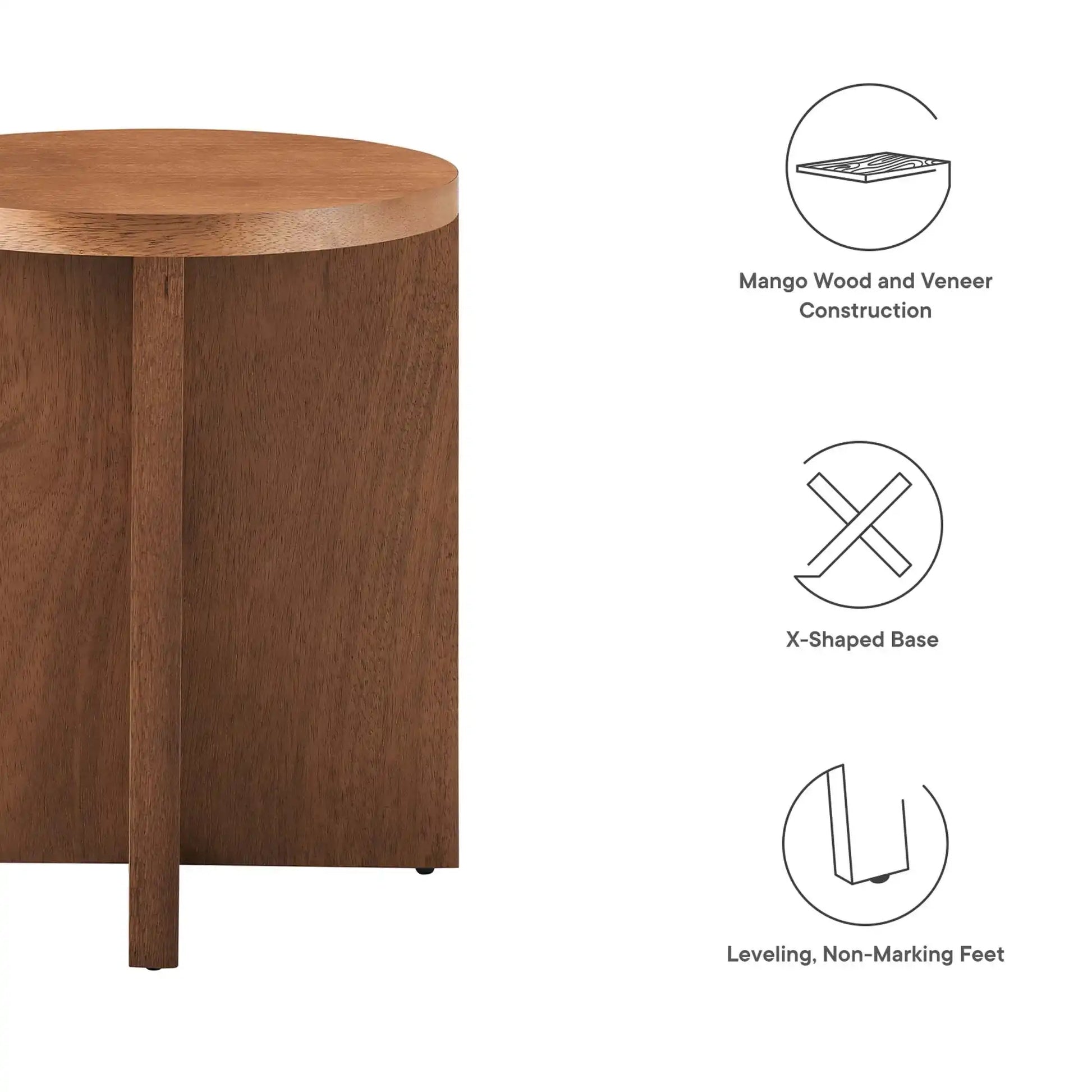 Silas Round Wood Side Table by Modway - Best Buy Furniture