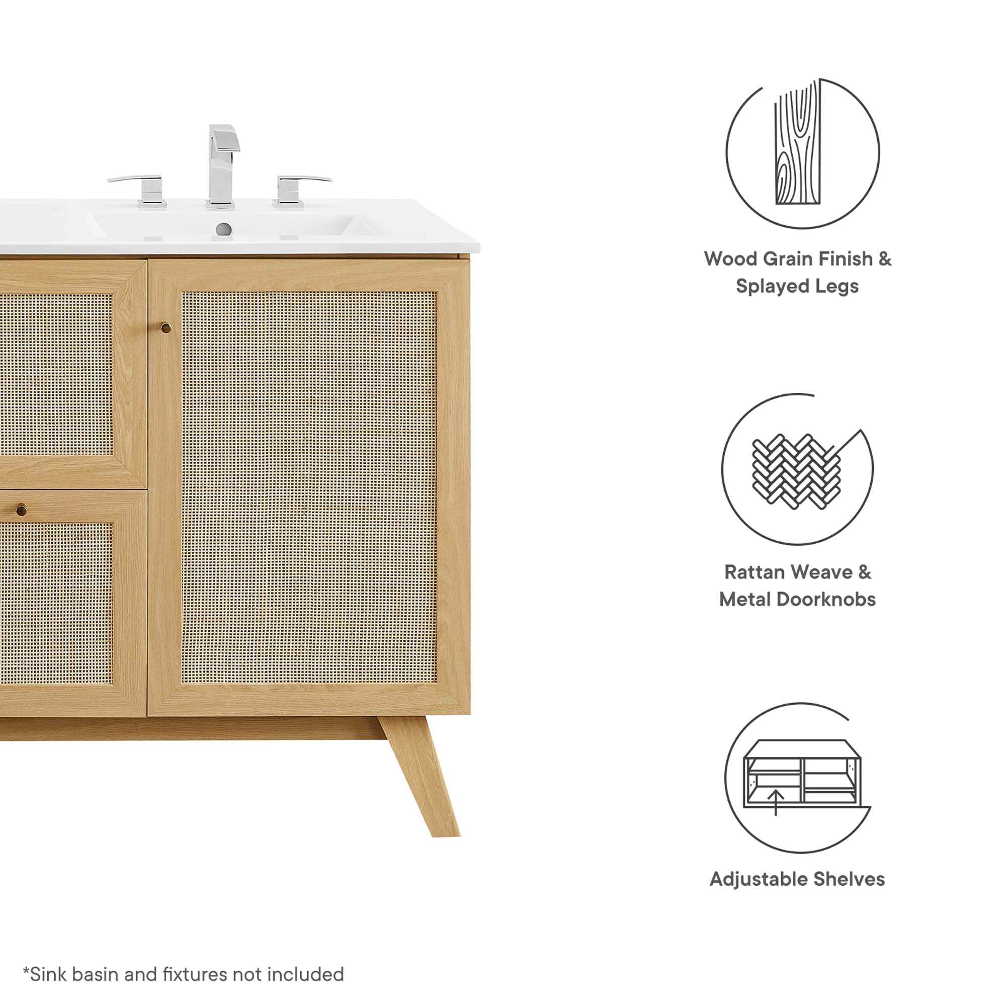 Soma 48� Single or Double Sink Compatible Bathroom Vanity Cabinet (Sink Basin Not Included) by Modway - Best Buy Furniture
