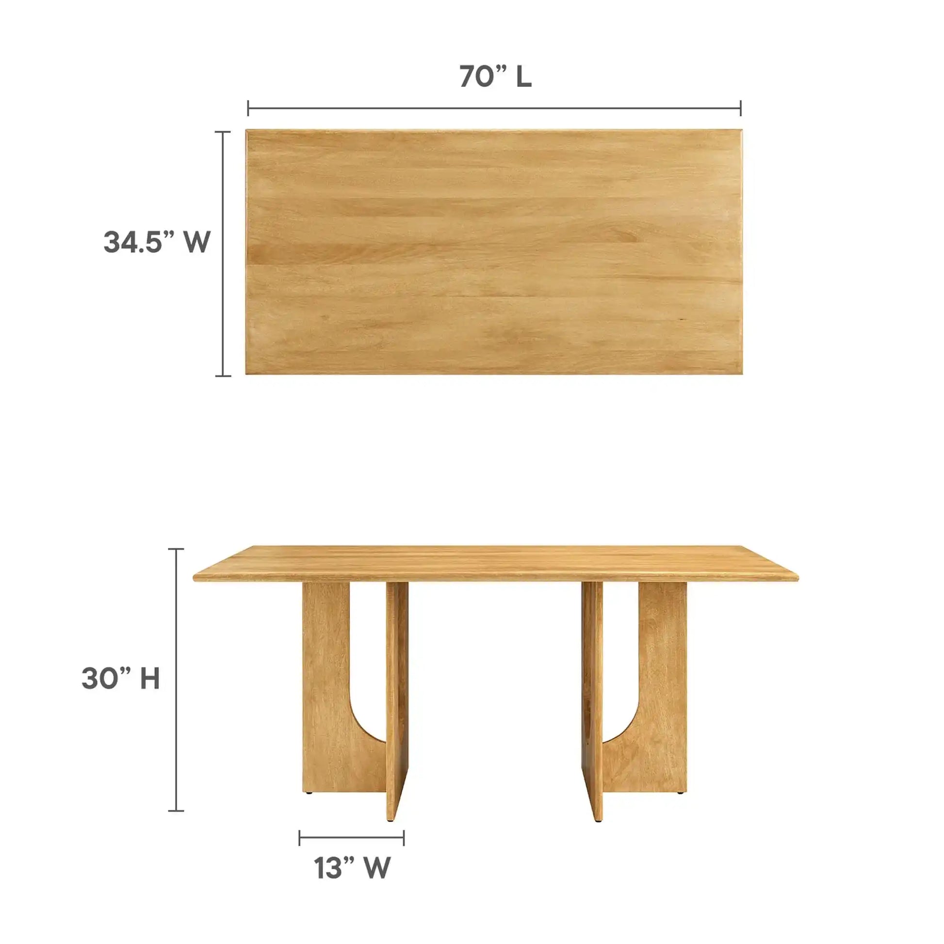 Rivian Rectangular 70" Wood Dining Table by Modway - Best Buy Furniture