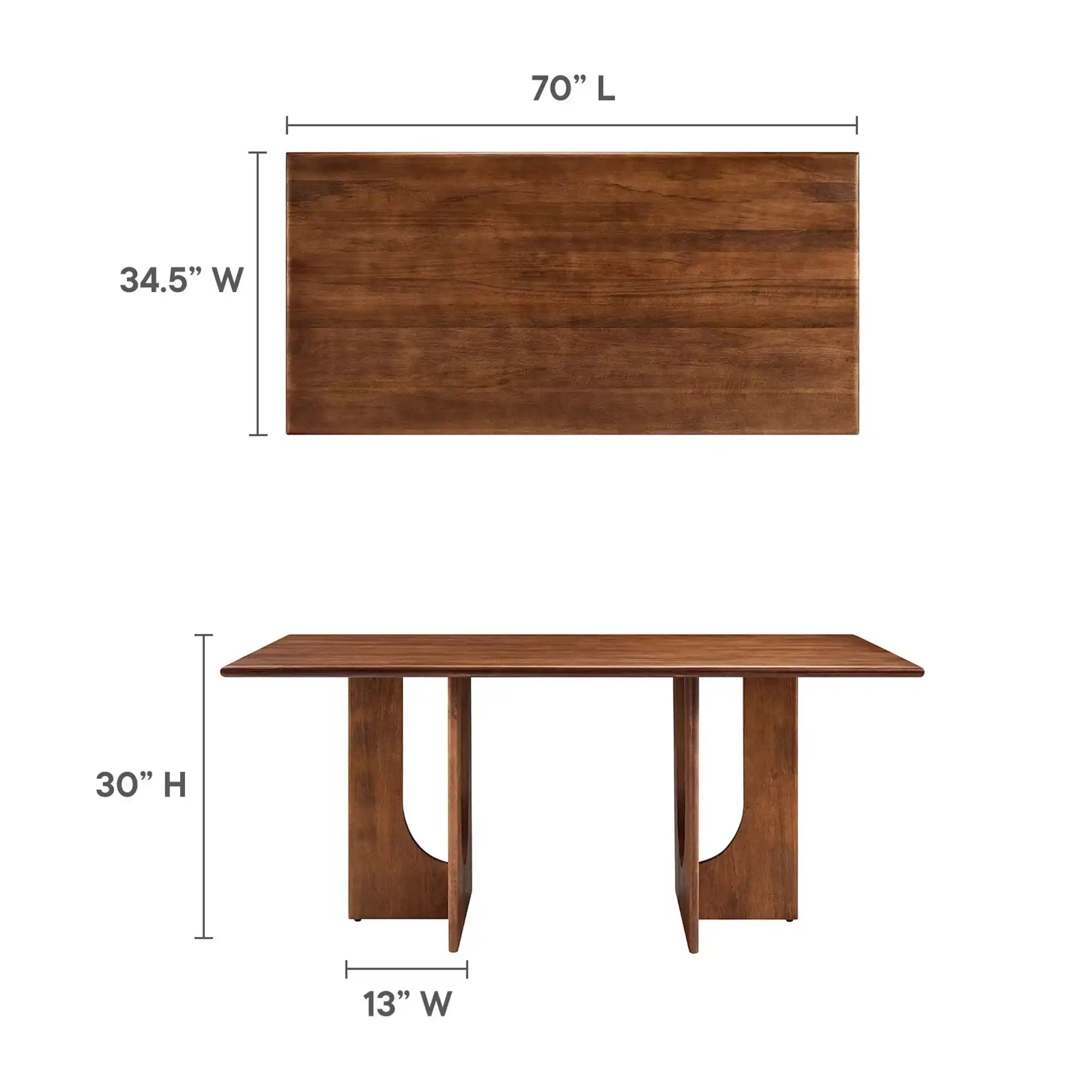 Rivian Rectangular 70" Wood Dining Table by Modway - Best Buy Furniture