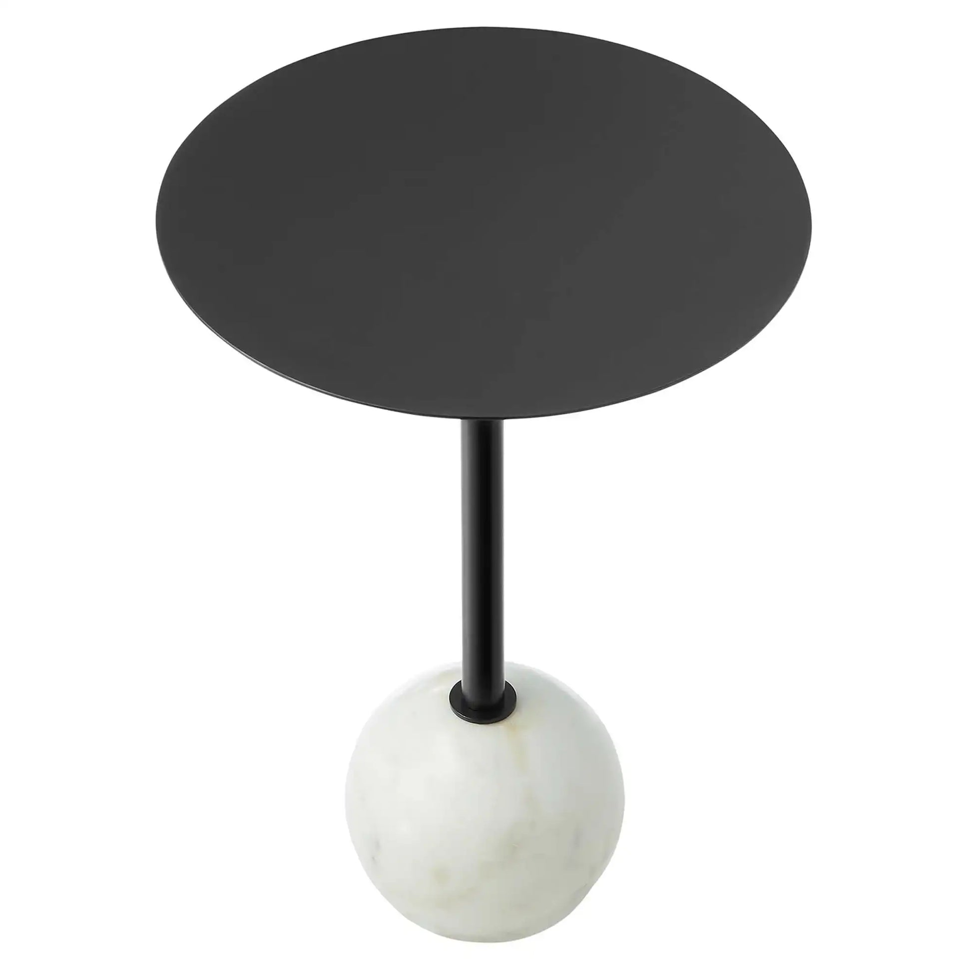 Aliza Round White Marble Side Table by Modway - Best Buy Furniture