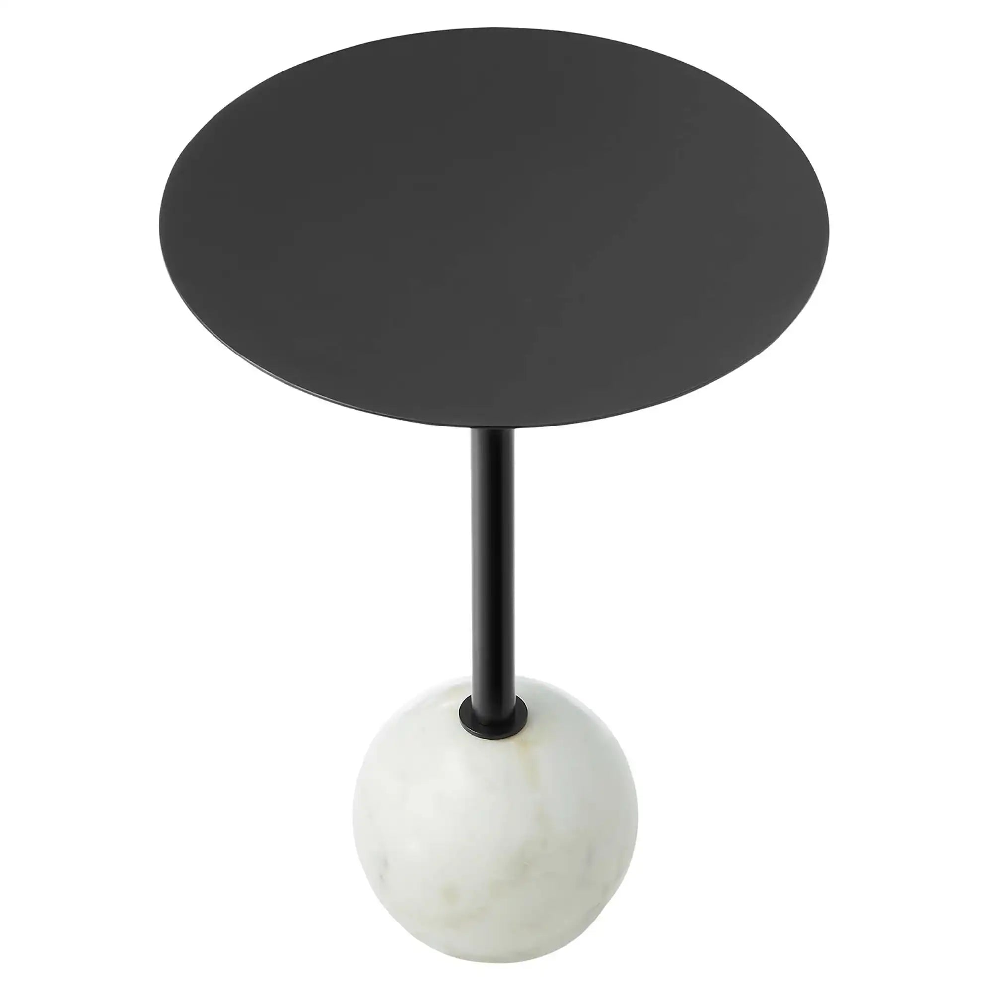 Aliza Round White Marble Side Table by Modway - Best Buy Furniture