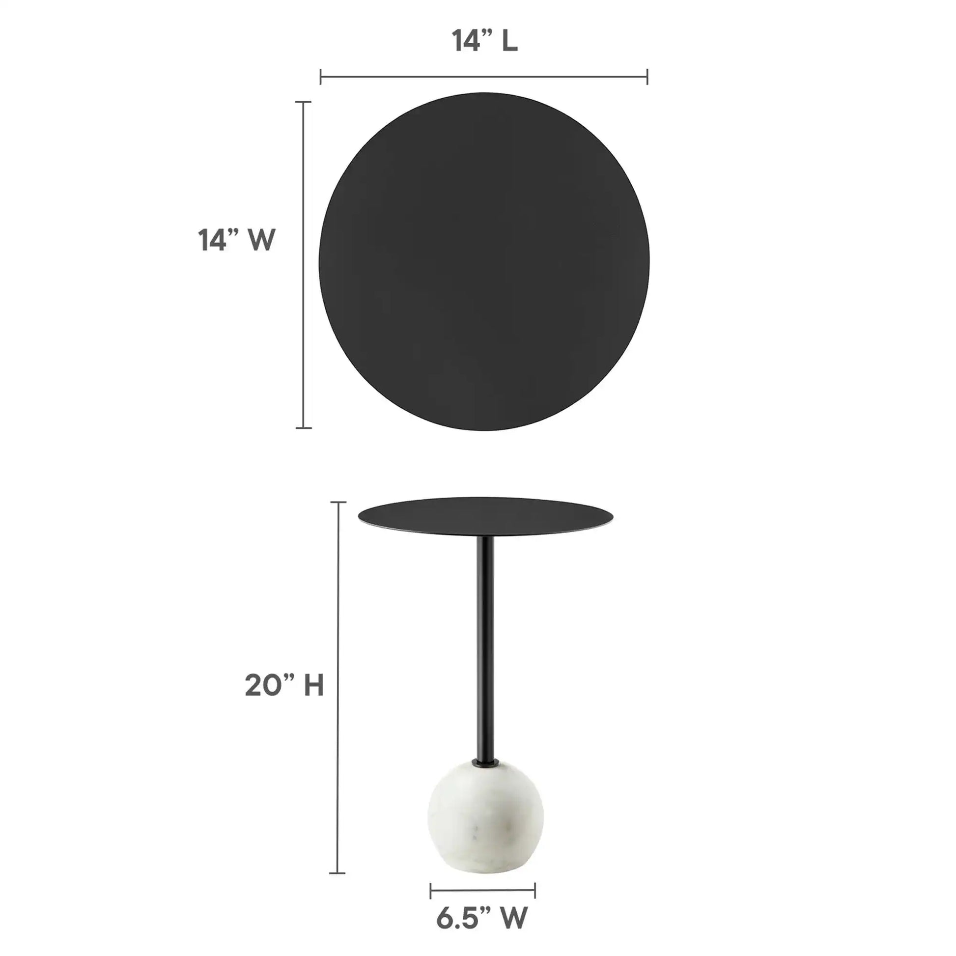 Aliza Round White Marble Side Table by Modway - Best Buy Furniture