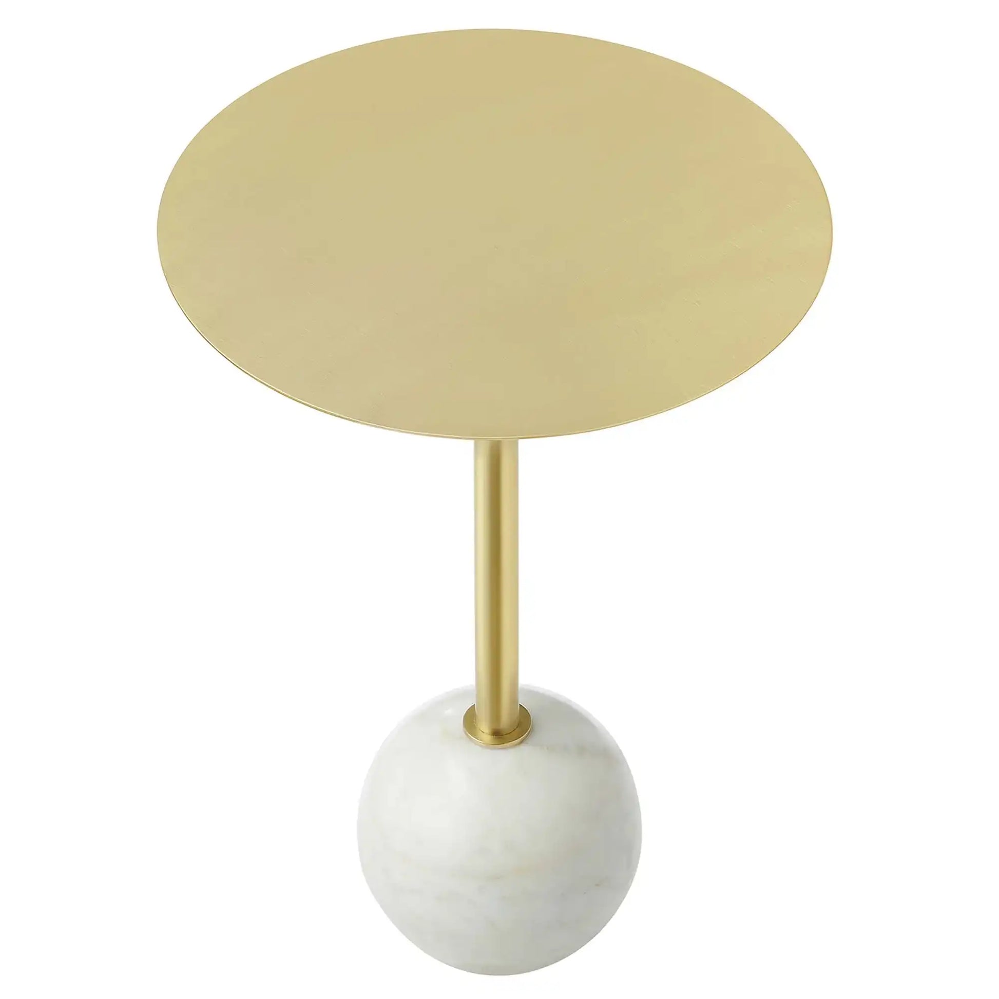 Aliza Round White Marble Side Table by Modway - Best Buy Furniture