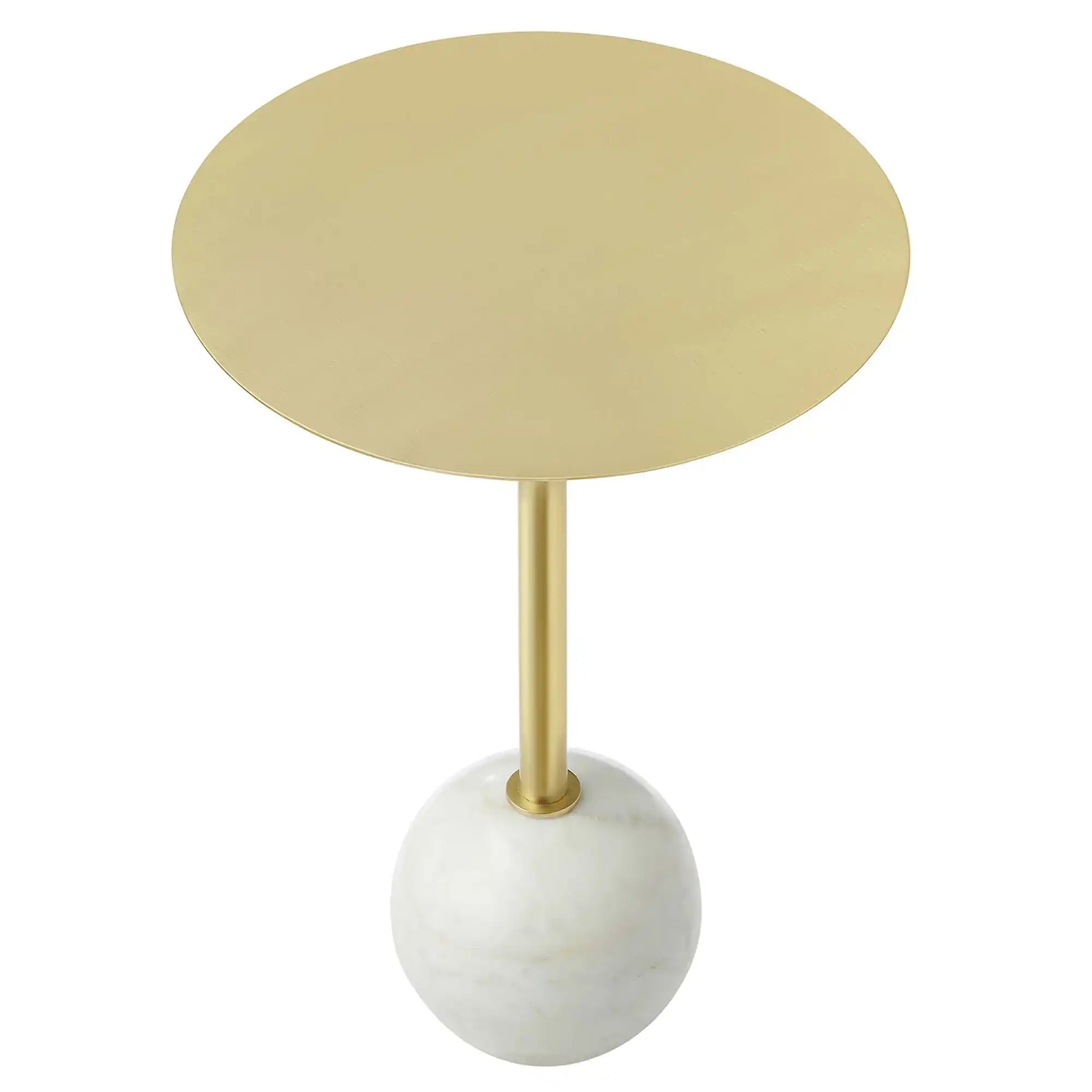 Aliza Round White Marble Side Table by Modway - Best Buy Furniture