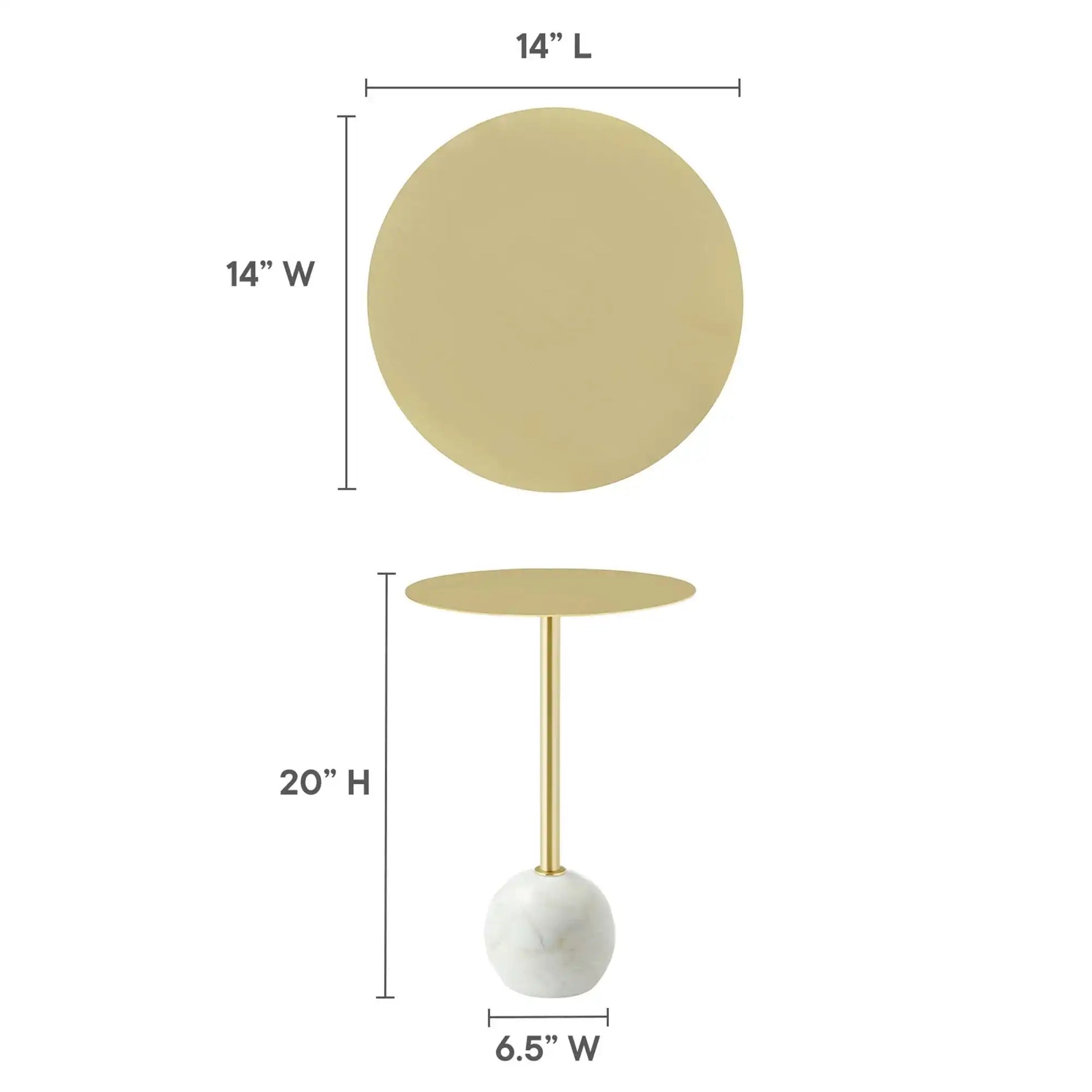 Aliza Round White Marble Side Table by Modway - Best Buy Furniture