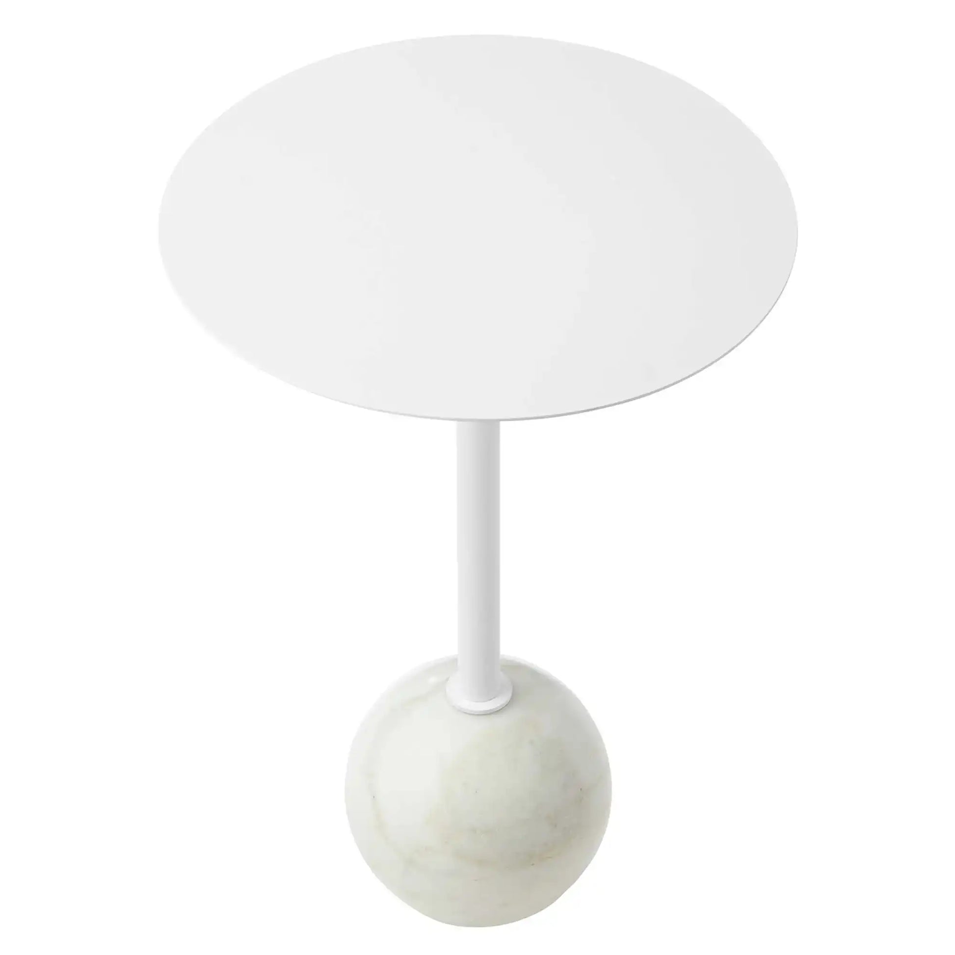 Aliza Round White Marble Side Table by Modway - Best Buy Furniture