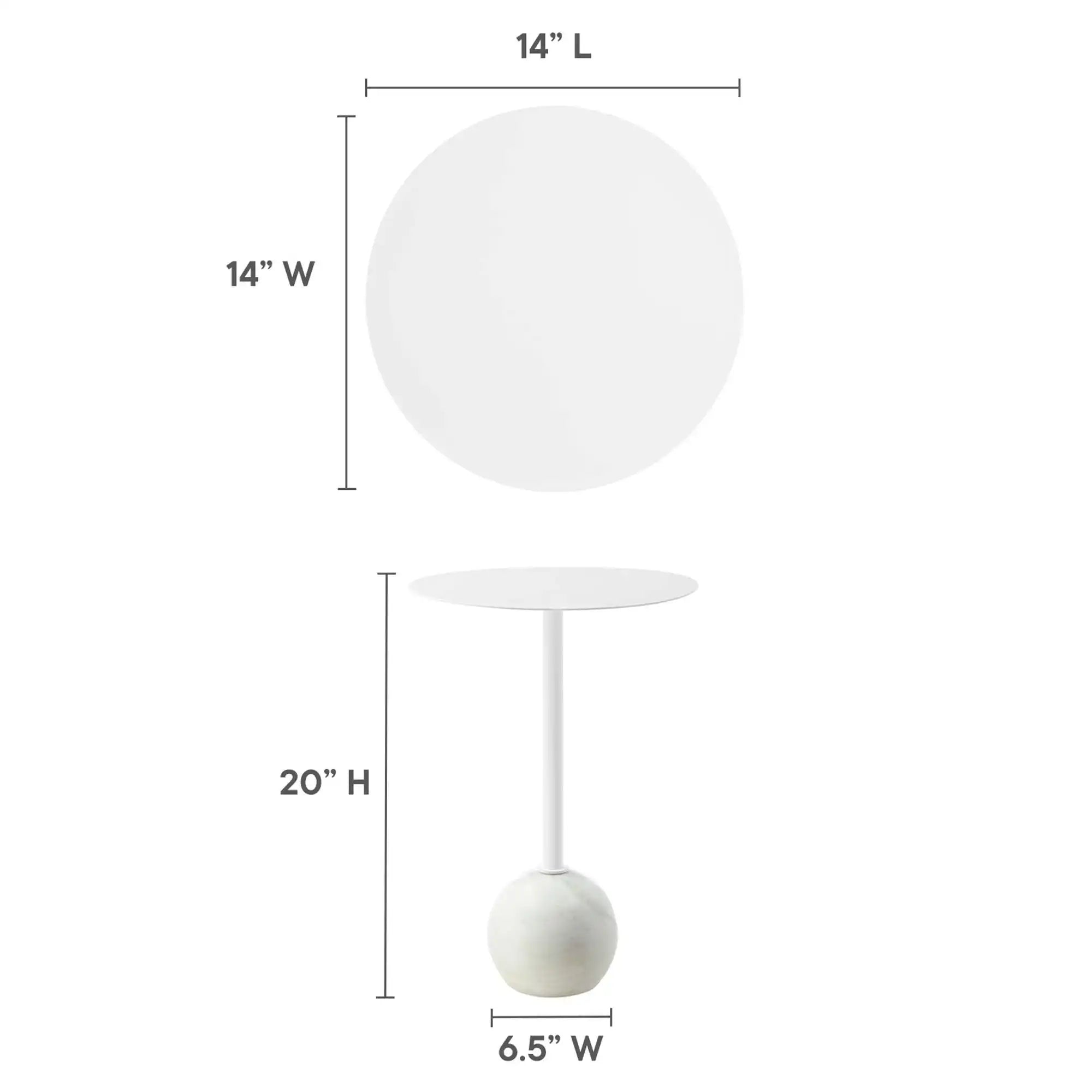 Aliza Round White Marble Side Table by Modway - Best Buy Furniture