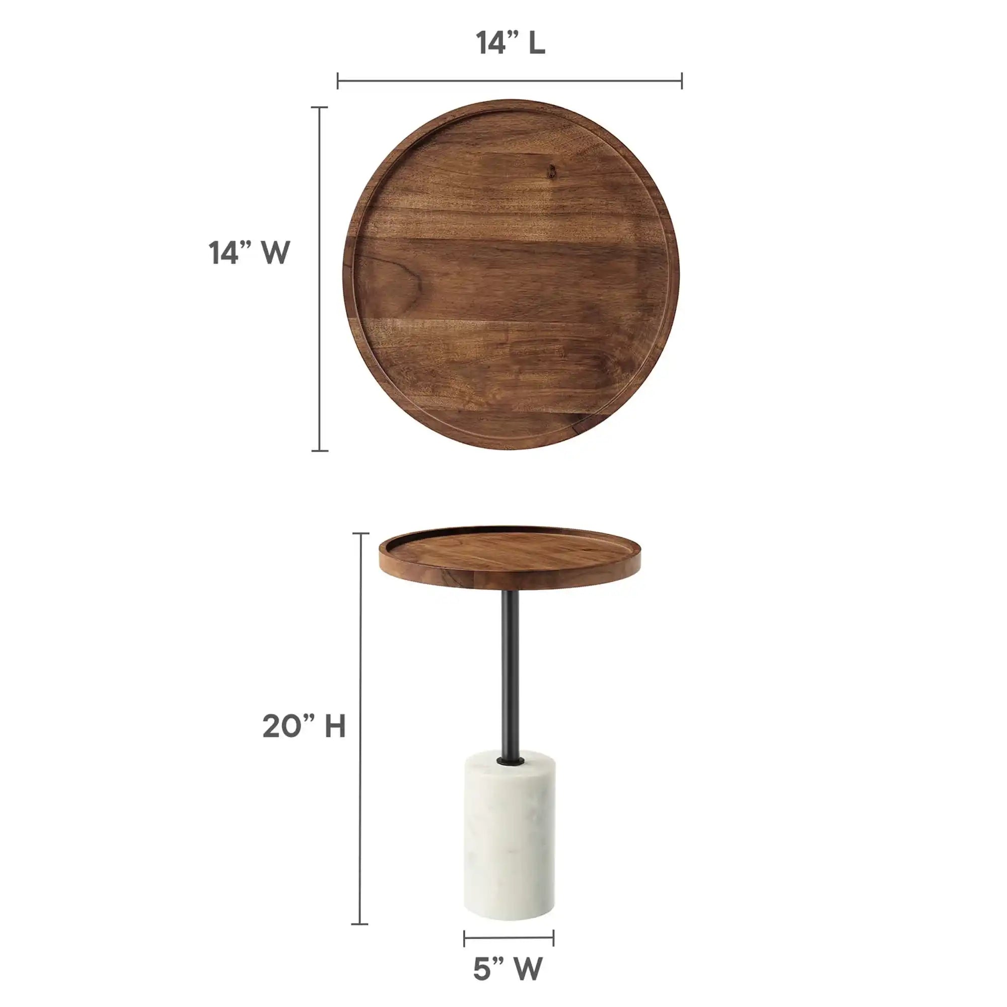 Amina Round Acacia Wood Side Table by Modway - Best Buy Furniture