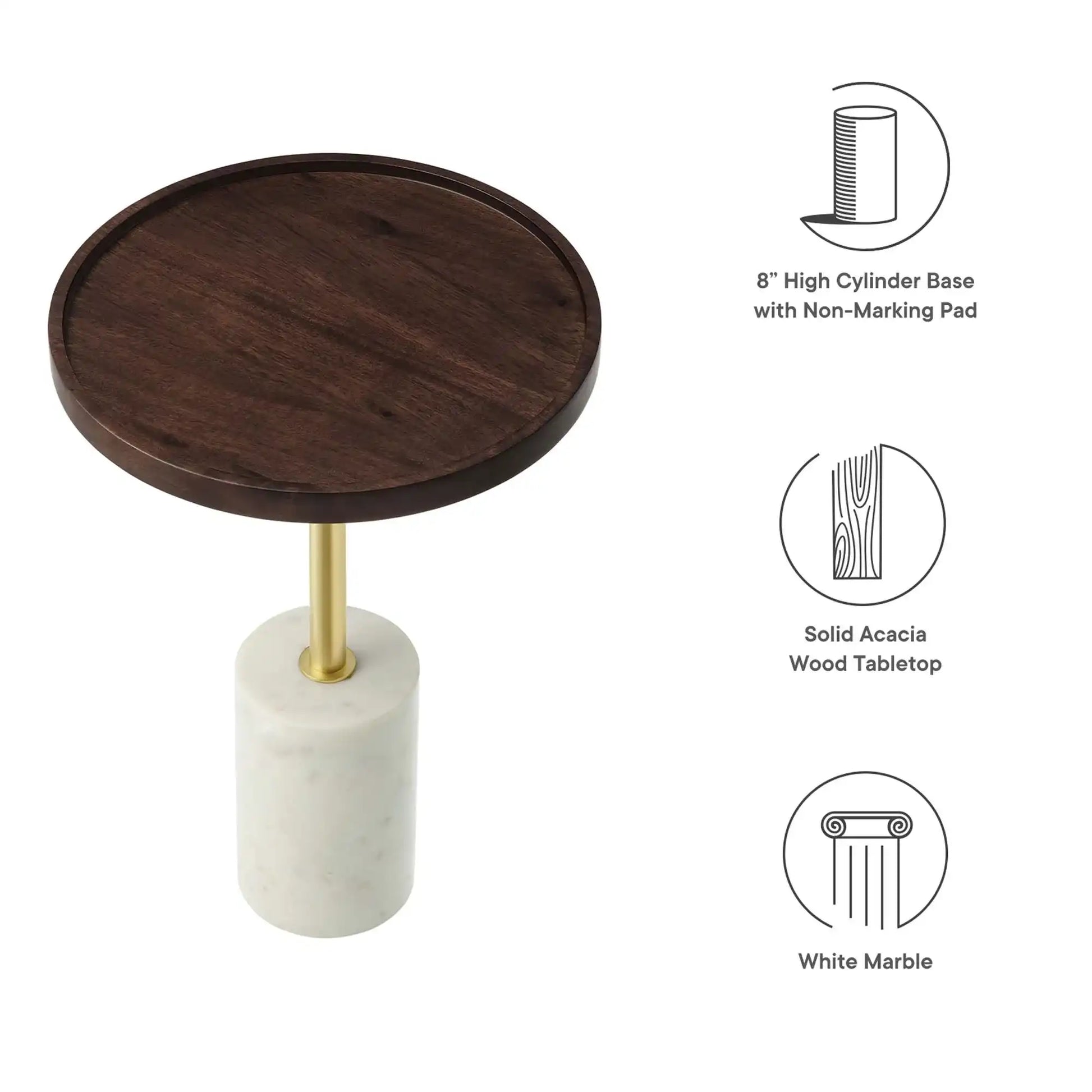 Amina Round Acacia Wood Side Table by Modway - Best Buy Furniture