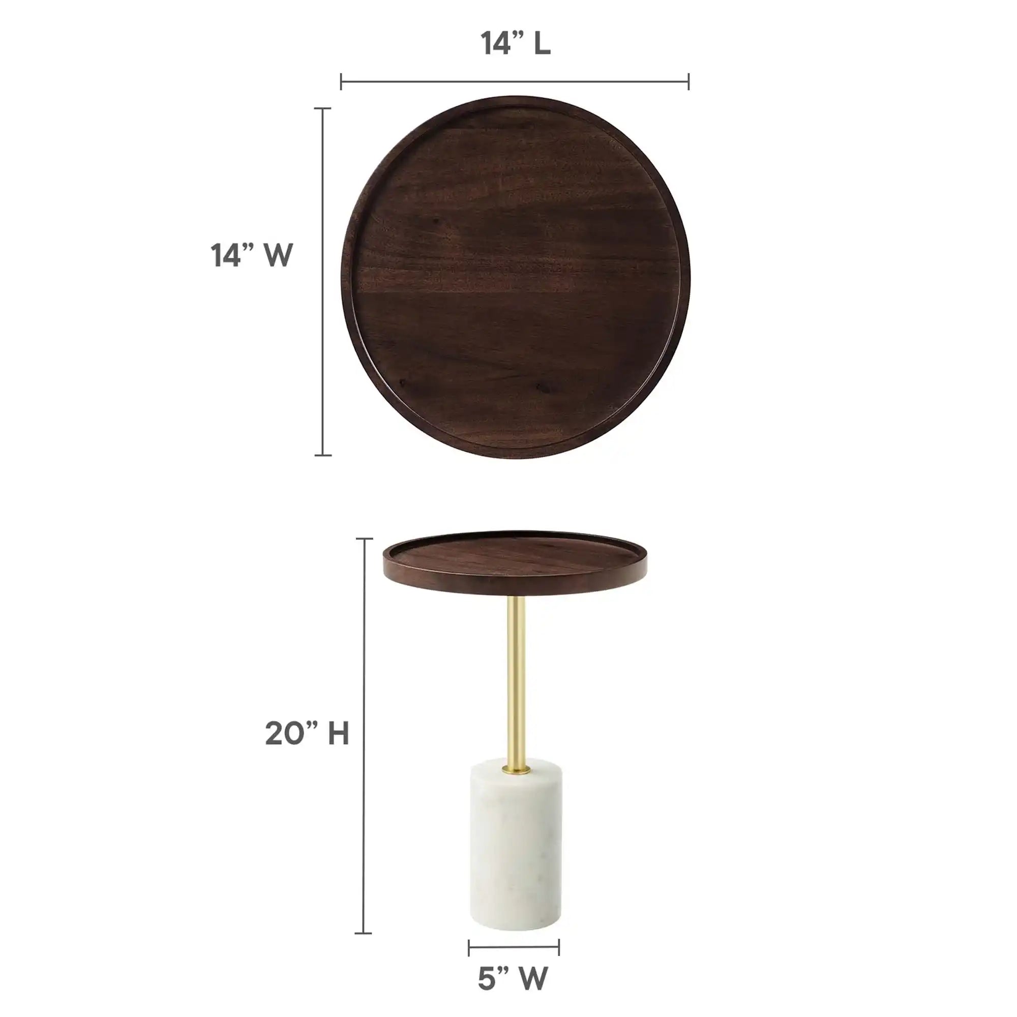 Amina Round Acacia Wood Side Table by Modway - Best Buy Furniture