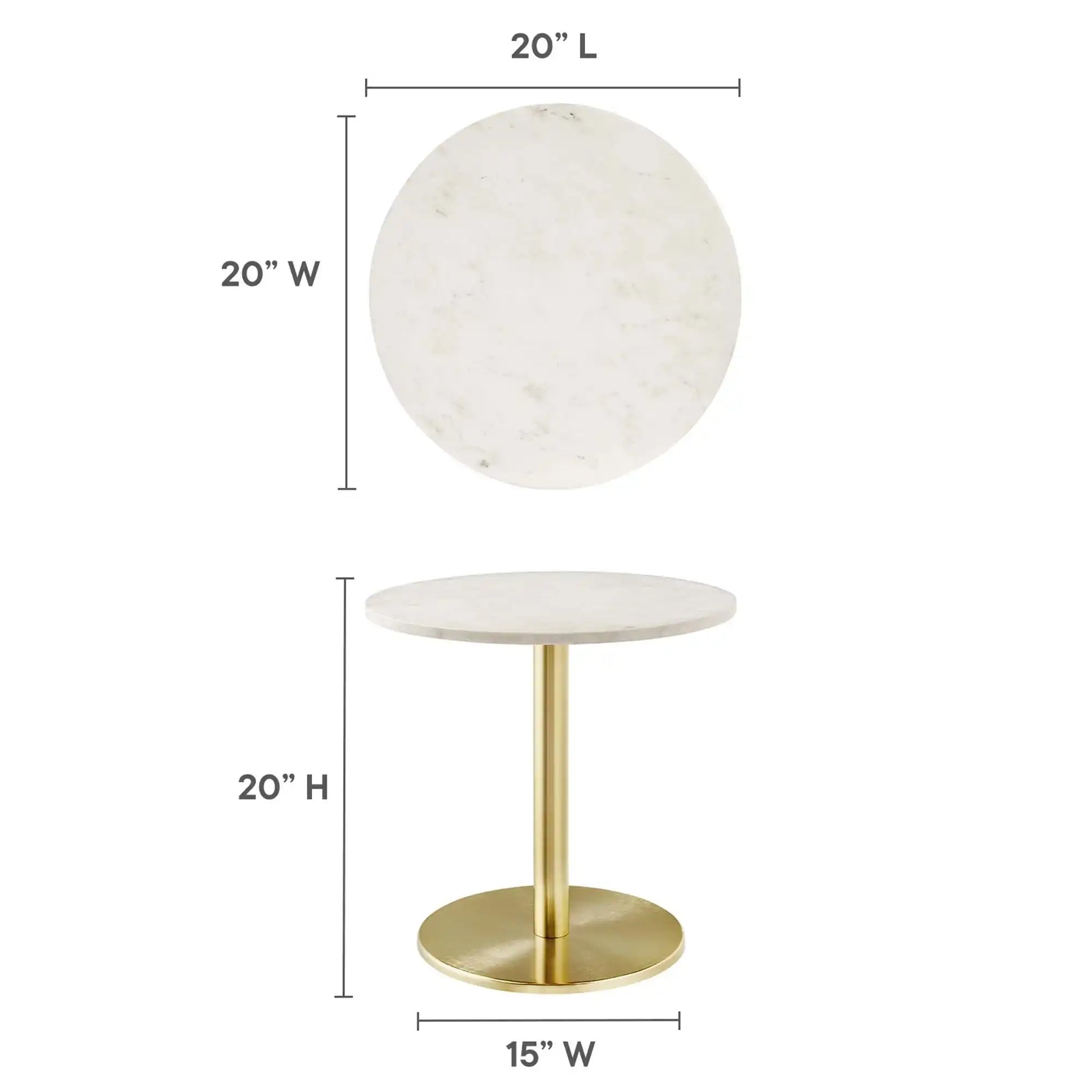 Viva Round White Marble Side Table by Modway - Best Buy Furniture